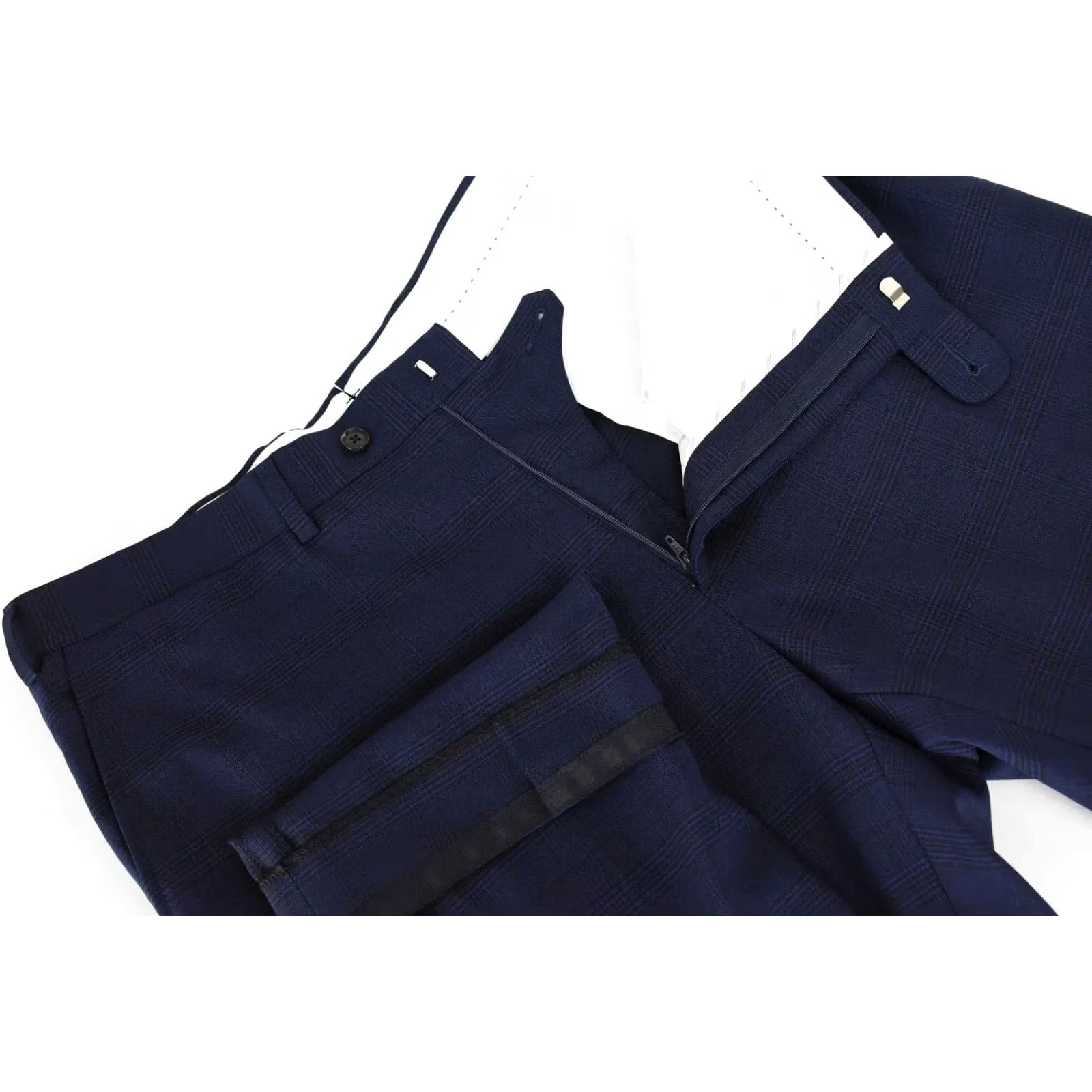 Suitsupply Suitsupply Sienna Trousers Slim Wool Plaid Blue Men UK 44 / W38 Sizes/Measurements Included Size US 44 / EU 60 - 4 Thumbnail