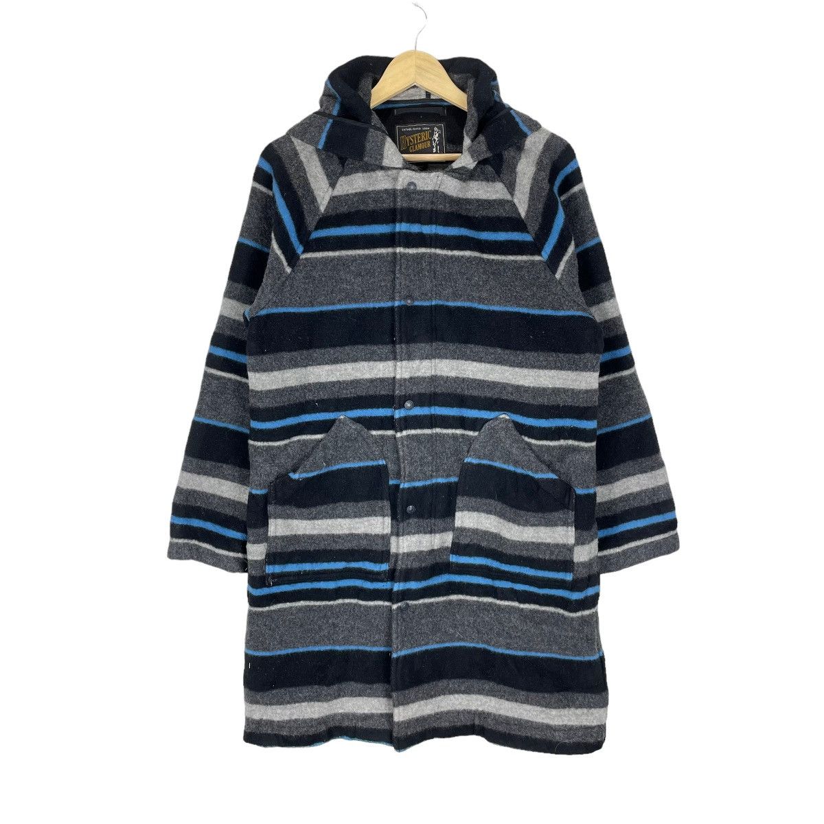 Hysteric Glamour 🔥HYSTERIC GLAMOUR HOODIE STRIPES LONG JACKET Size L / US 10 / IT 46 - 2 Thumbnail