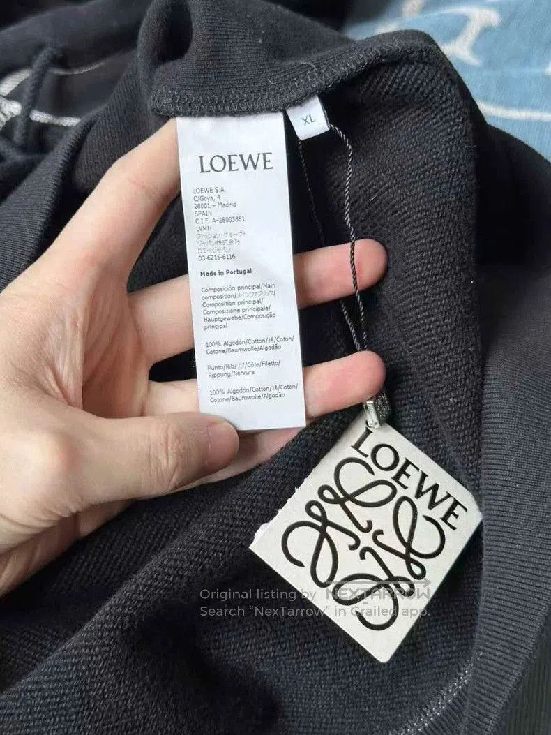 Loewe Loewe Contrast Stitch Hooded Sweatshirt. Size US XL / EU 56 / 4 - 3 Thumbnail