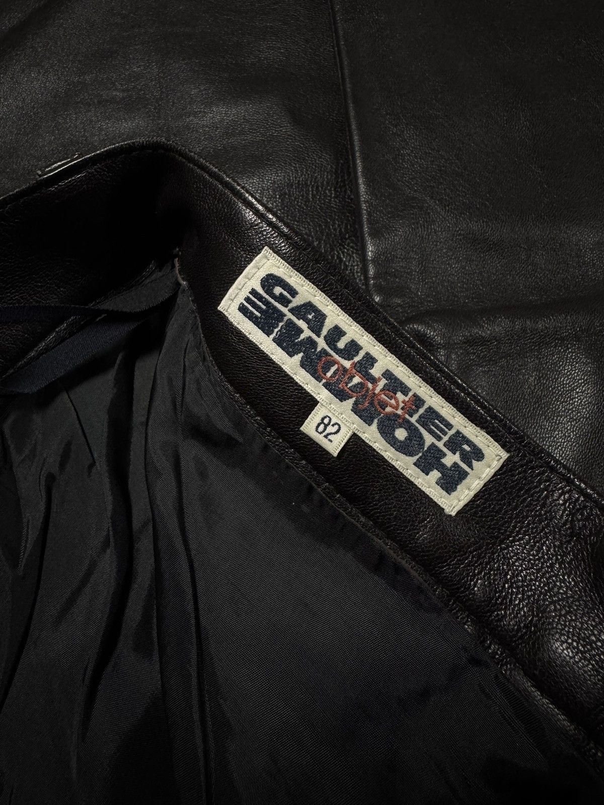 Jean Paul Gaultier 1990s Jean Paul Gaultier Paneled Black Lamb Leather Pants Size US 30 / EU 46 - 4 Thumbnail