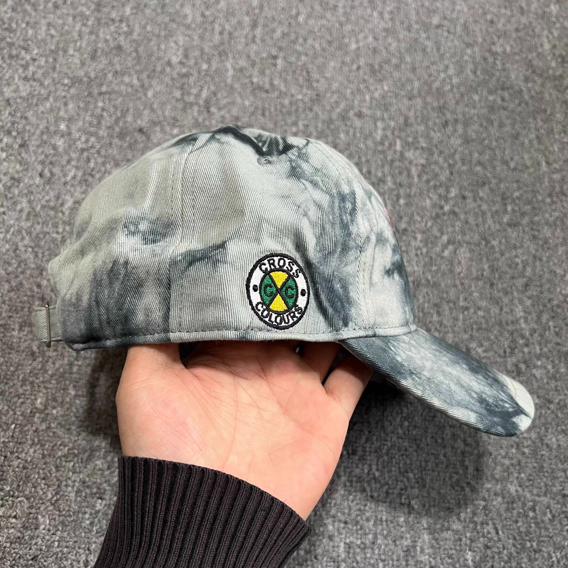 Cross Colours Cross Embroidered Tie-DyeCurved Brim Baseball Cap Visor Q7 Size ONE SIZE - 8 Thumbnail