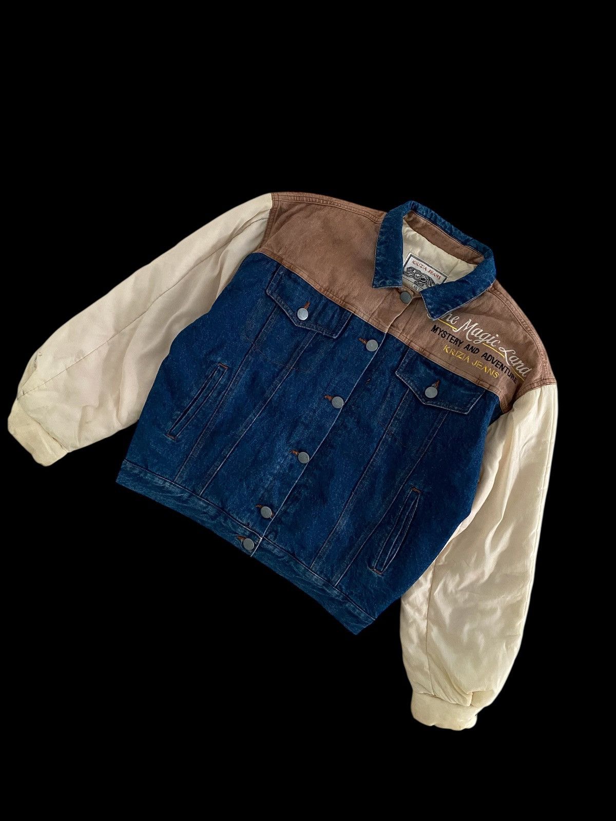Hysteric Glamour KRIZIA JEANS BIG LOGO MYSTERY AND ADVENTURE DENIM JACKET Size US L / EU 52-54 / 3 - 11 Thumbnail