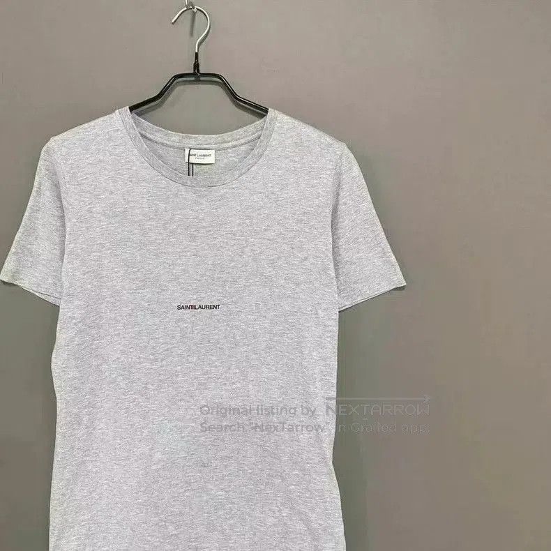 Saint Laurent Paris Saint Laurent Gray Slogan Short Sleeve Tee. Size US S / EU 44-46 / 1 - 5 Thumbnail