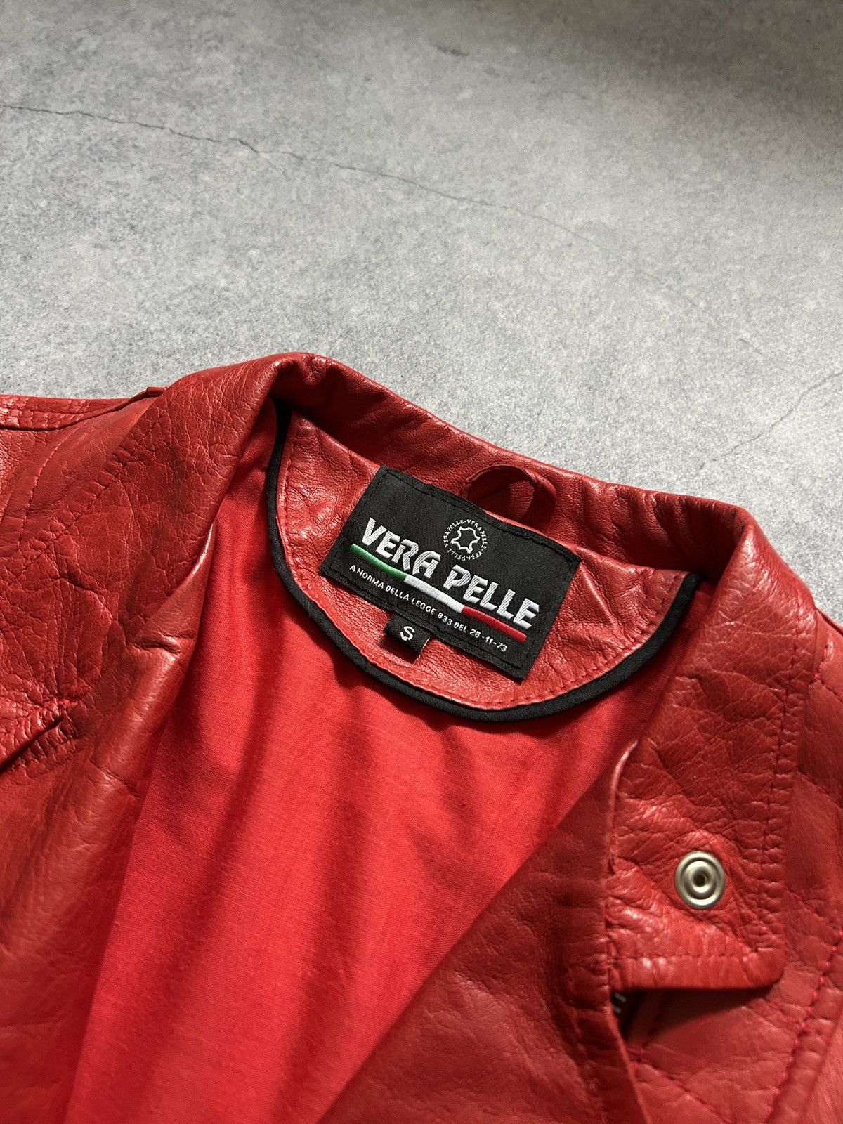 Vera Pelle Vera Pele Rare red leather biker jacket y2k womens Size S / US 4 / IT 40 - 4 Thumbnail