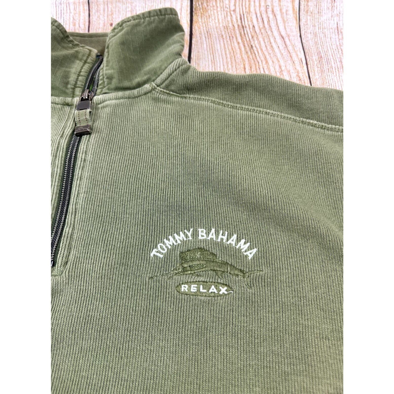 Tommy Bahama VINTAGE Tommy Bahama Sweatshirt Pullover 1/4 Zip Green M Mens Beach Outdoor Classic Relaxed Size M Size US M / EU 48-50 / 2 - 5 Thumbnail