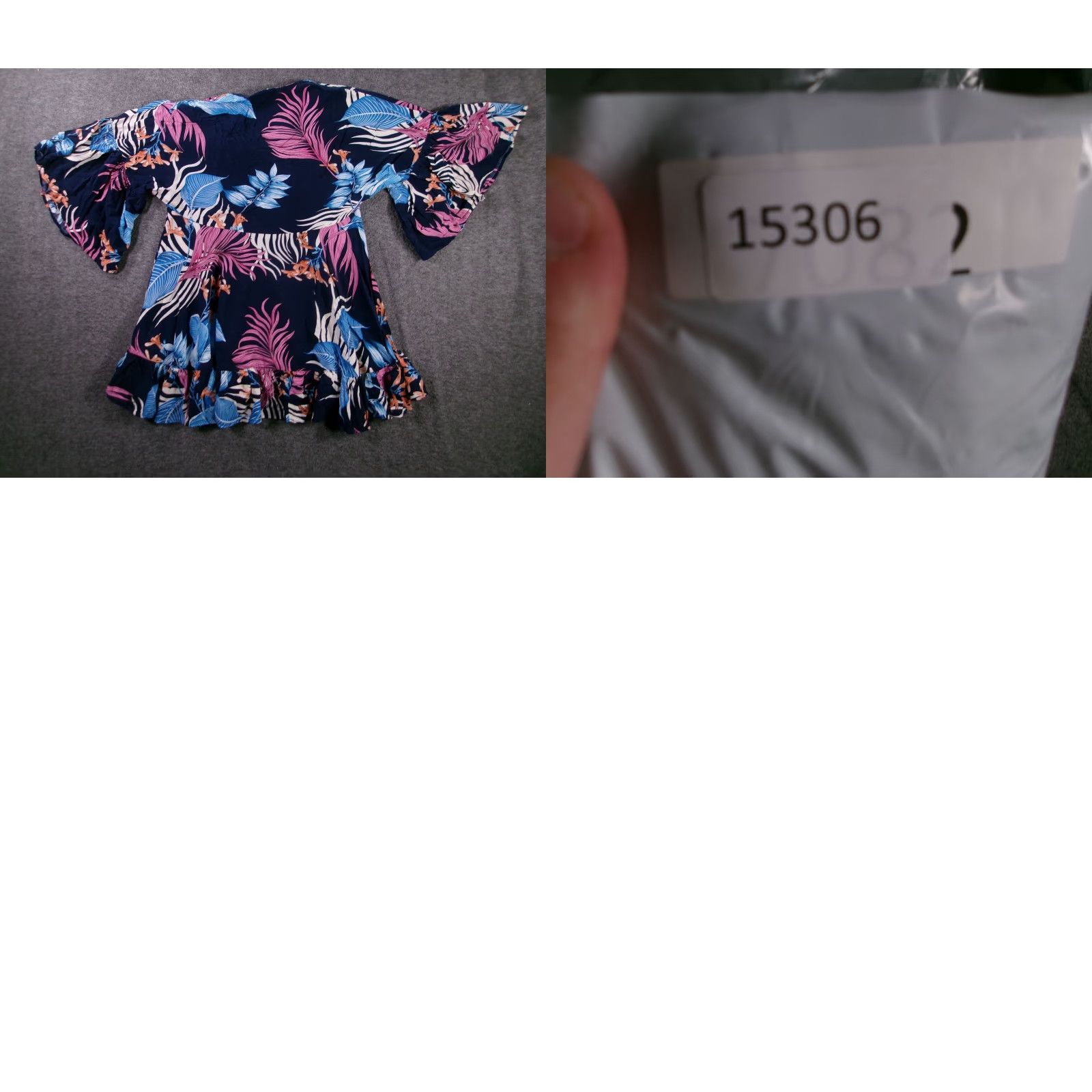 Vintage Label of Love Blouse Womens M Navy Floral Rayon Tunic V-Neck Ruffle Hem Size M / US 6-8 / IT 42-44 - 8 Thumbnail