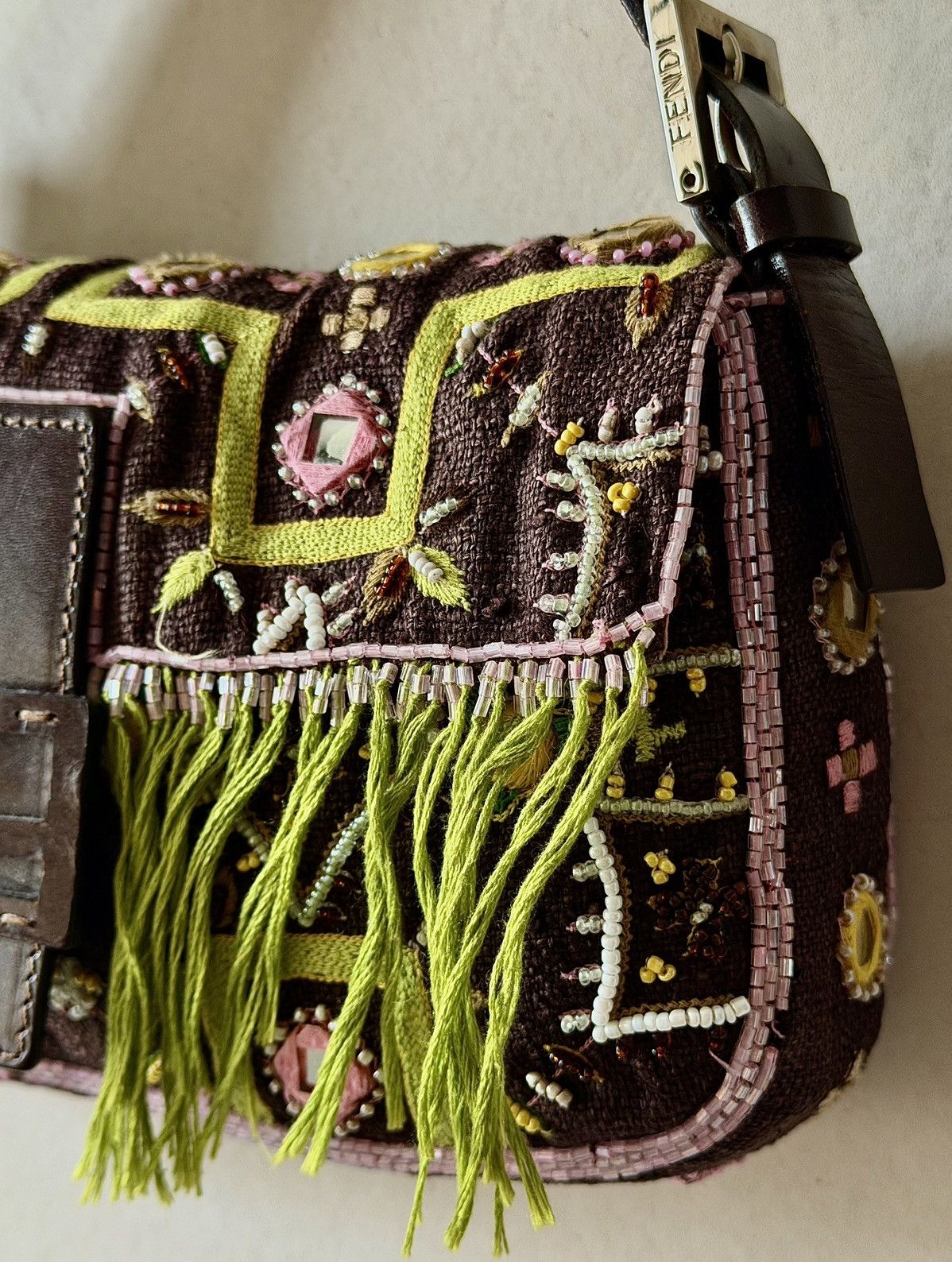 Fendi Fendi - Karl Lagerfeld - 2000's Beaded Fringe - Baguette Bag Size ONE SIZE - 3 Thumbnail