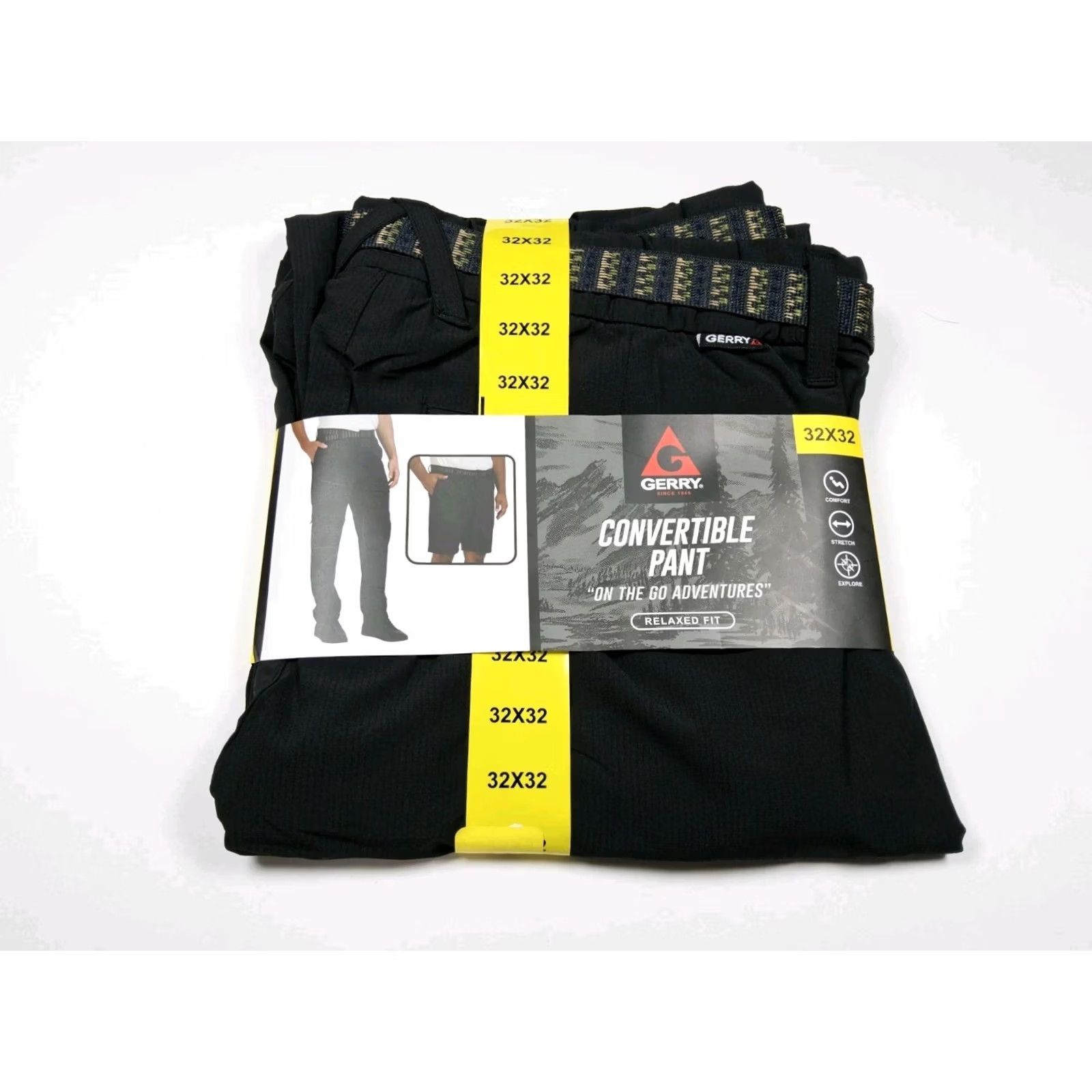 Vintage Gerry Men’s Convertible Relaxed Fit Stretch Hiking Pants Black 32x32 Mens Pants Regular 32in Inseam Casual Convertible Belted Size US 32 / EU 48 - 2 Thumbnail