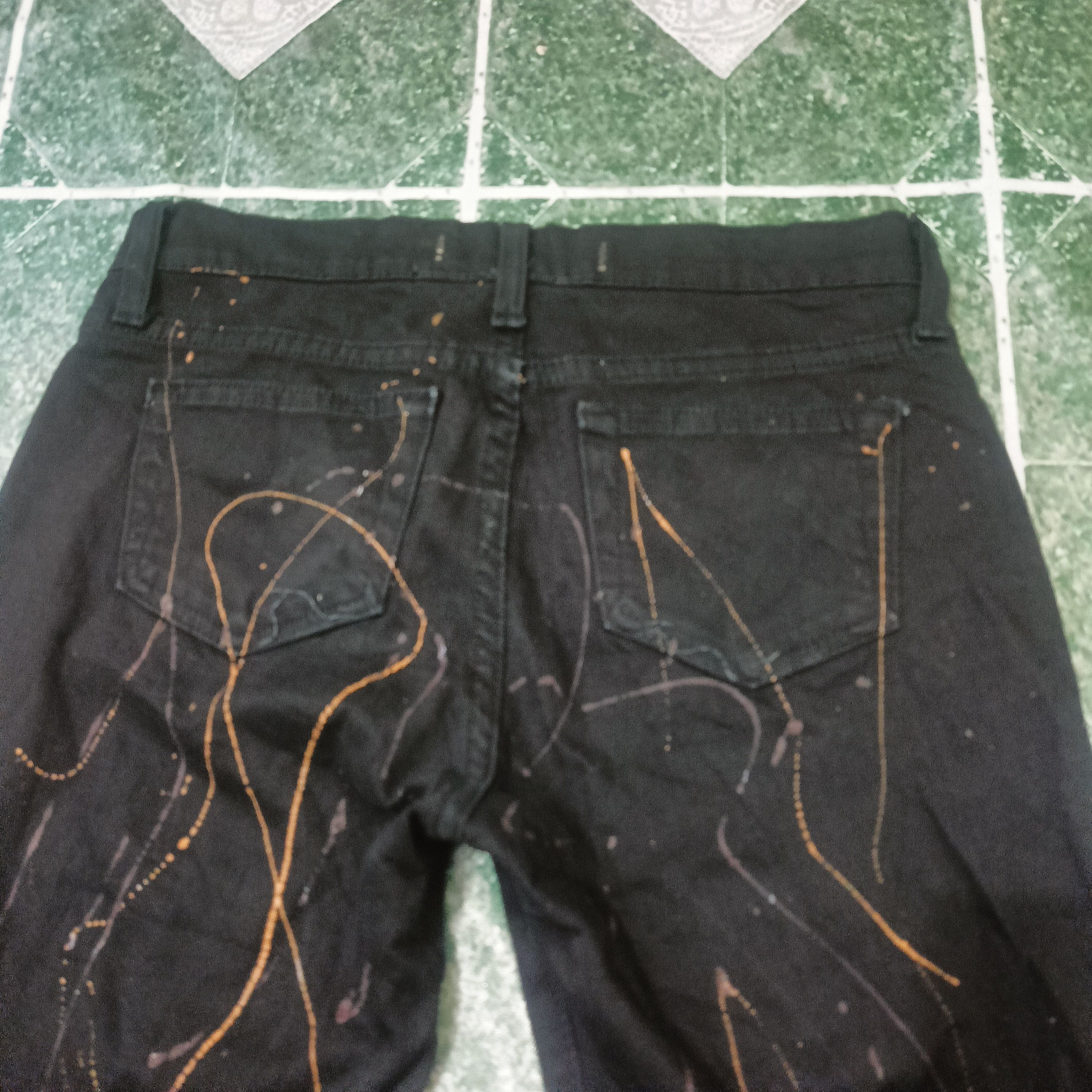 GEO 💥Insane💥 GEO BY GEOVANNY art PAINTING Stretch skinny PANTS Size US 32 / EU 48 - 15 Thumbnail