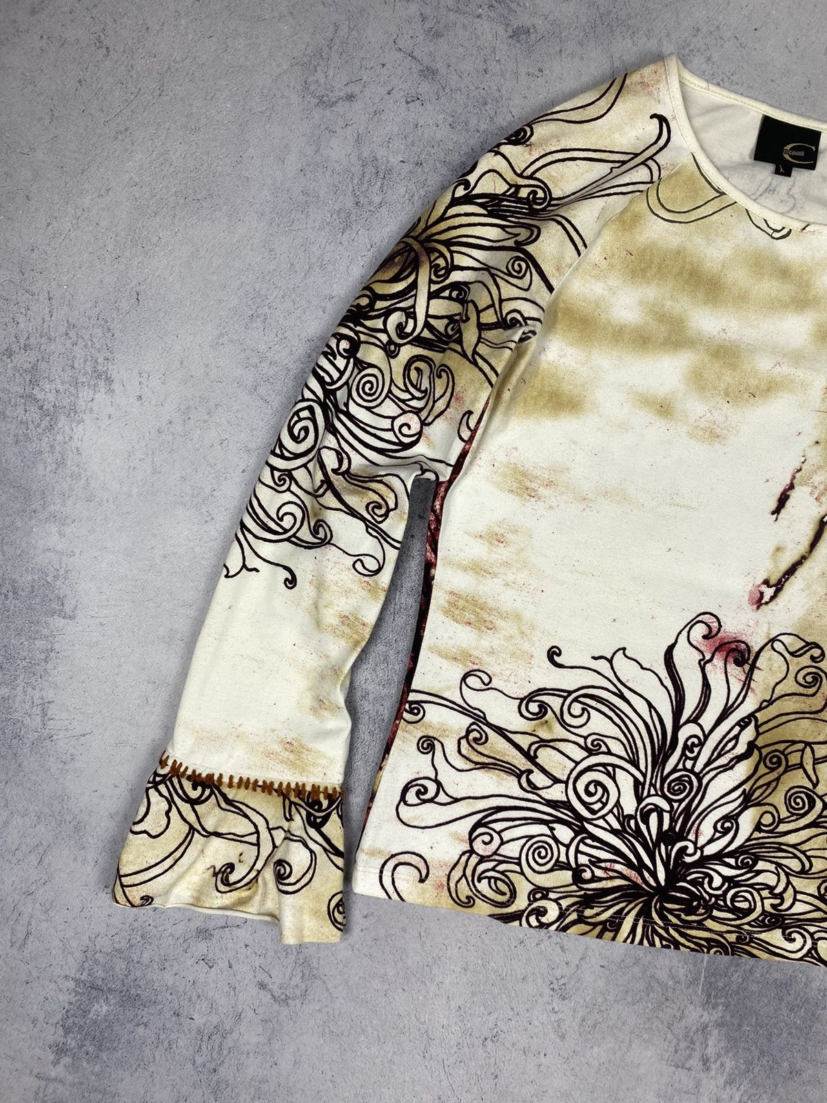 Just Cavalli × Roberto Cavalli Vintage Just Cavalli Italy Designer Blouse Long Sleeve Shirt Size L / US 10 / IT 46 - 3 Thumbnail