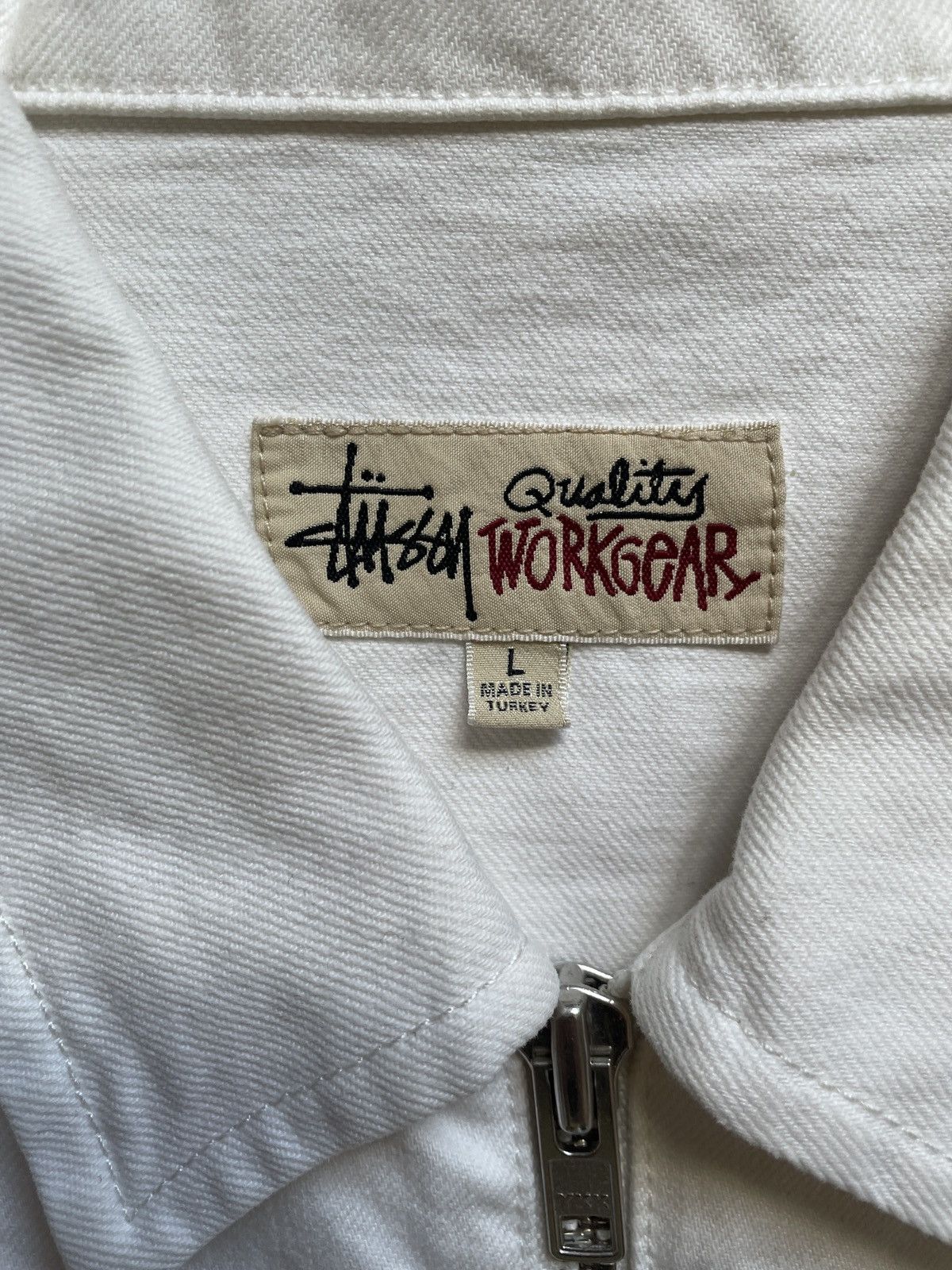 Stussy Stussy White Zip Work Jacket Size US L / EU 52-54 / 3 - 3 Thumbnail