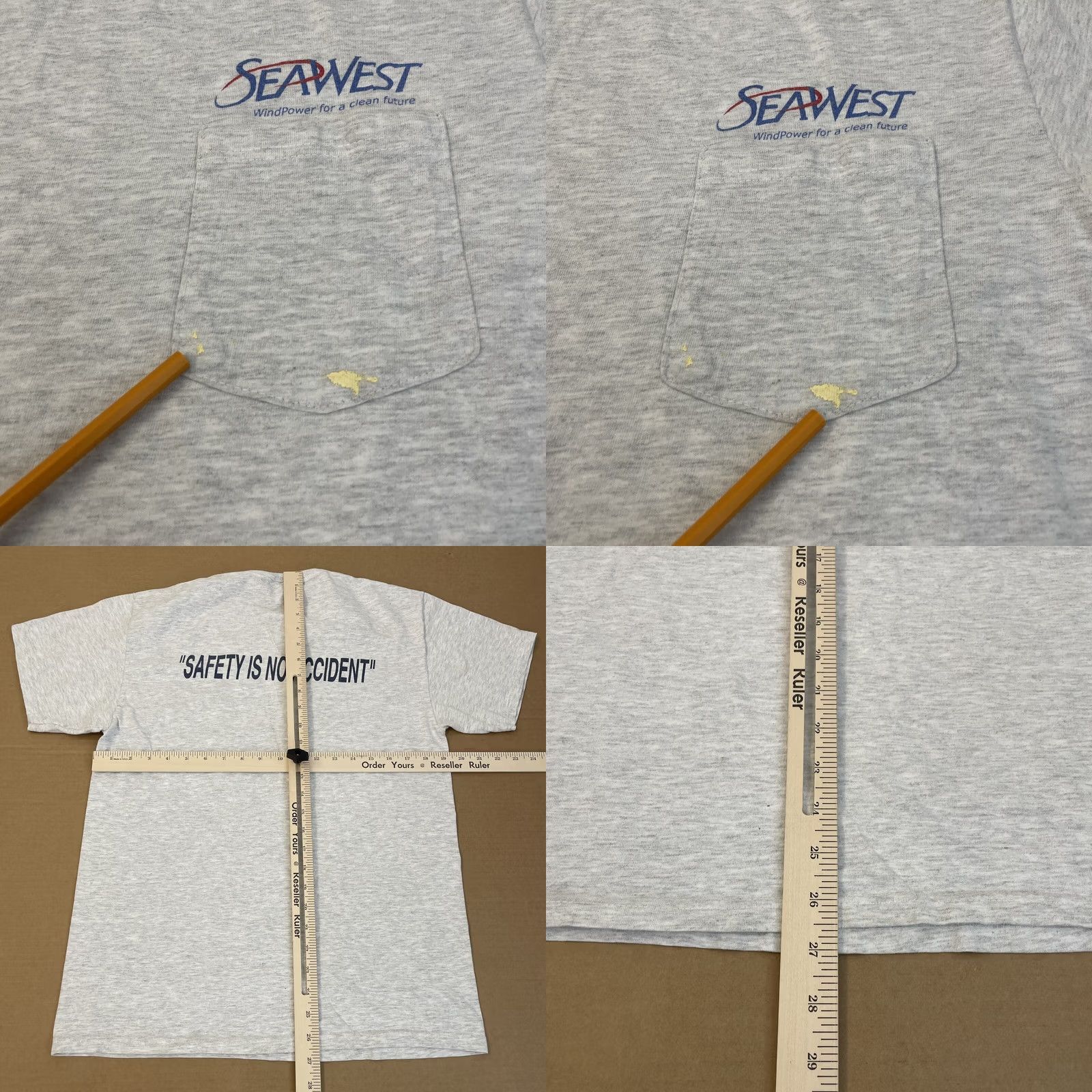 Hanes Hanes Clean Energy Shirt Adult Medium Gray Wind Power Short Sleeve Pocket Y2K Mens Size US M / EU 48-50 / 2 - 8 Thumbnail
