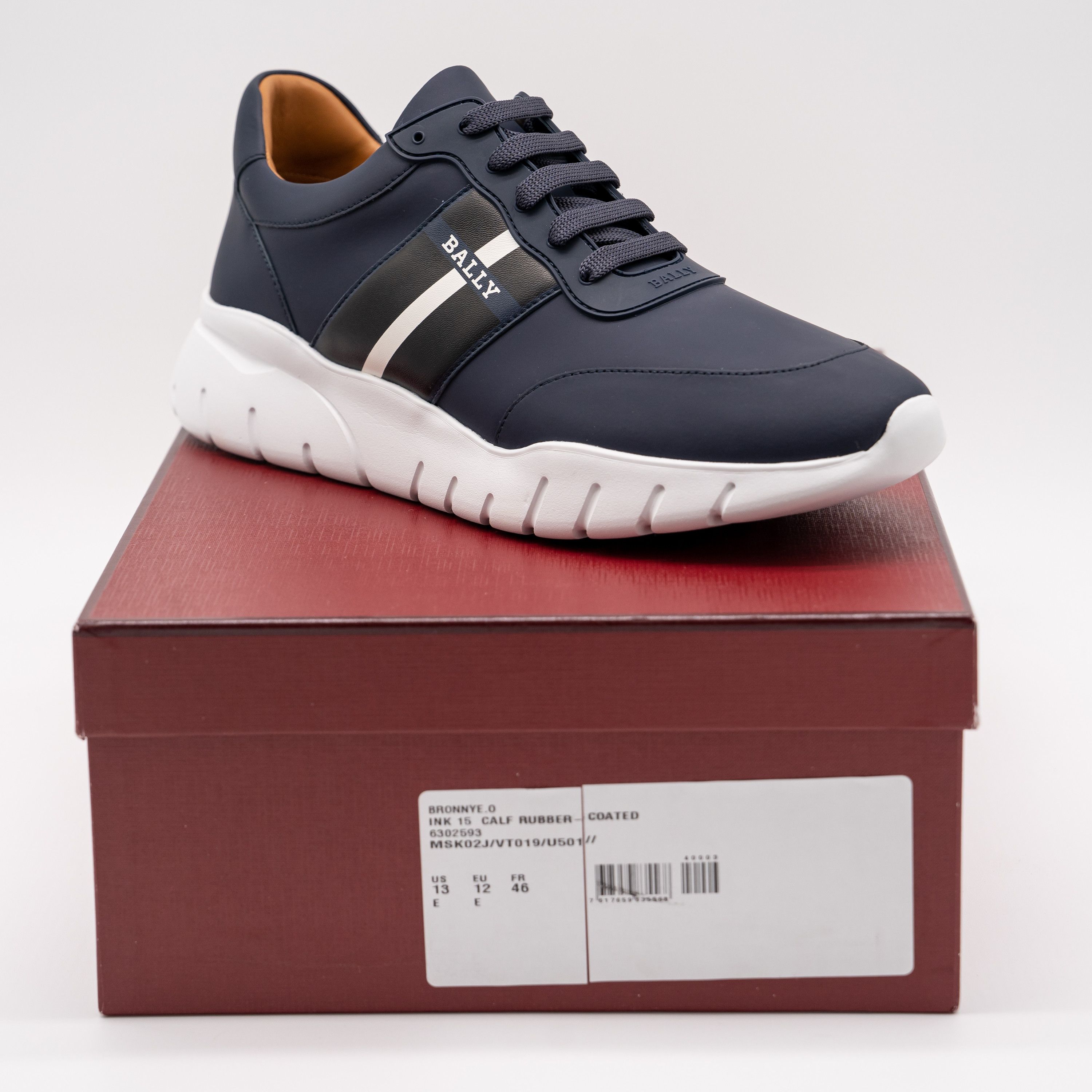 Bally 13 Bally Bronnye Blue Navy Sneakers Leather White Size US 13 / EU 46 - 12 Thumbnail