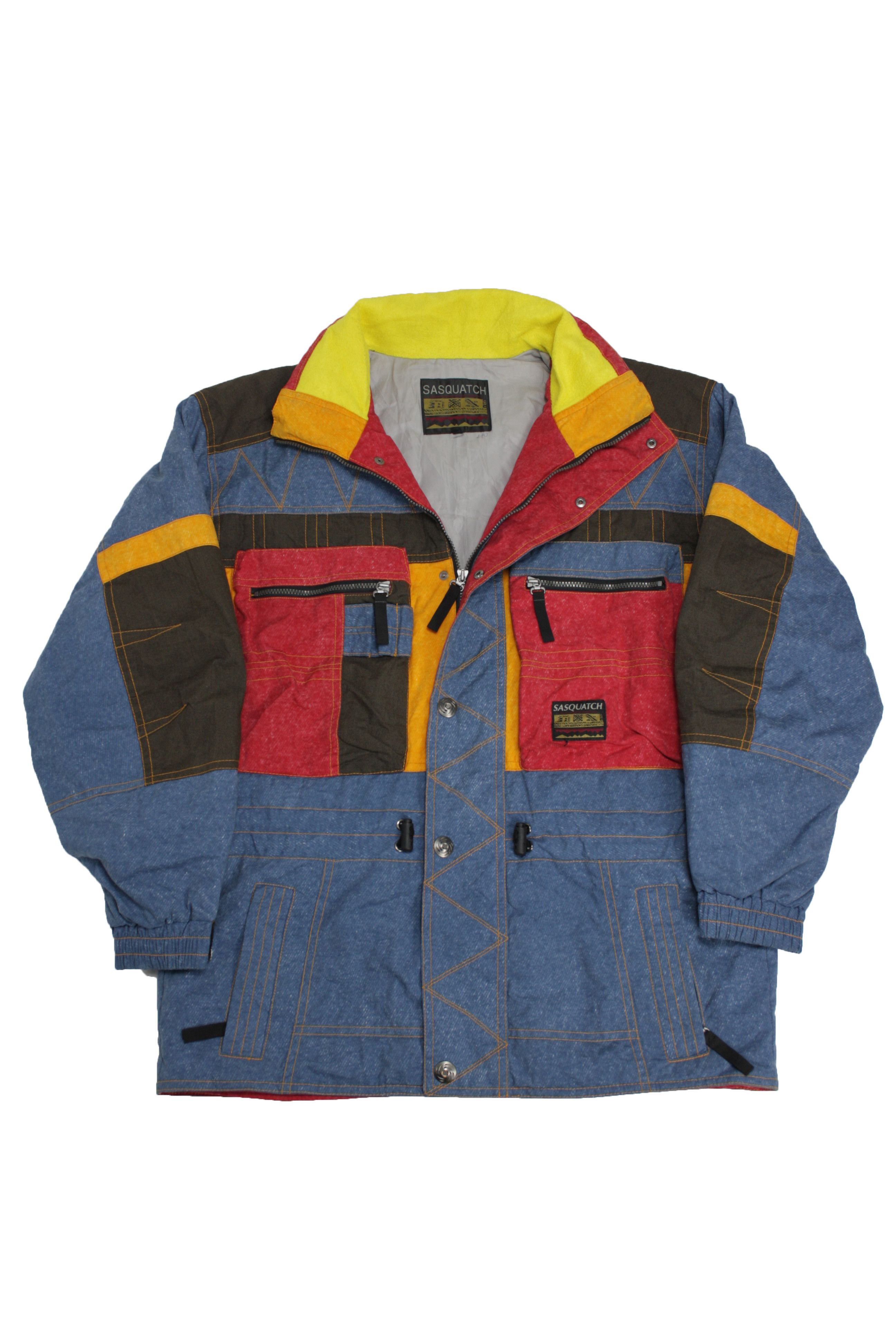 image of Sasquatchfabrix x Vintage Sasquatch 90's Vintage Colorblock Ski Hooded Nylon Jacket (Size Large)