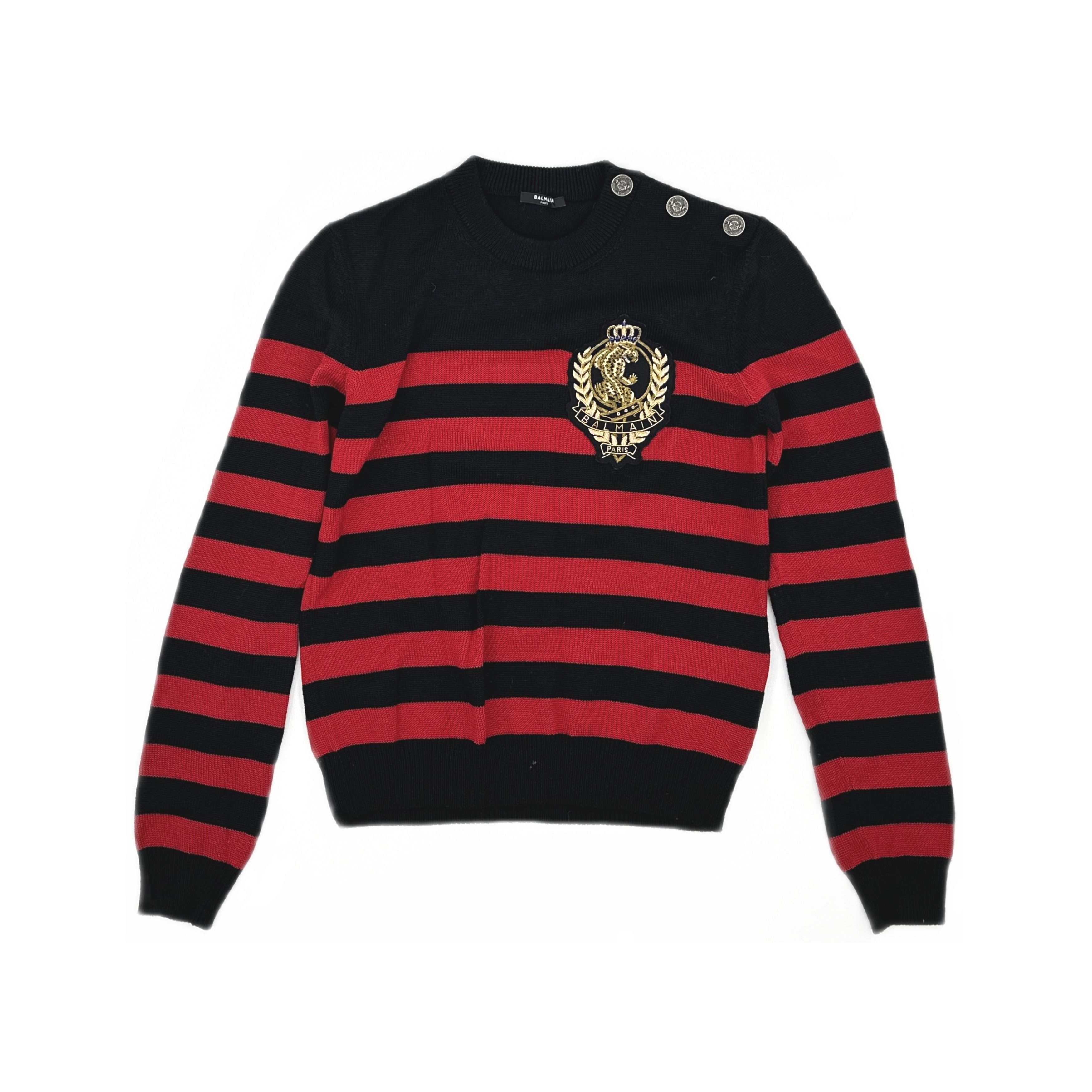 Balmain Balmain Crest Patch Sweater Size L Size US L / EU 52-54 / 3 - 1 Thumbnail