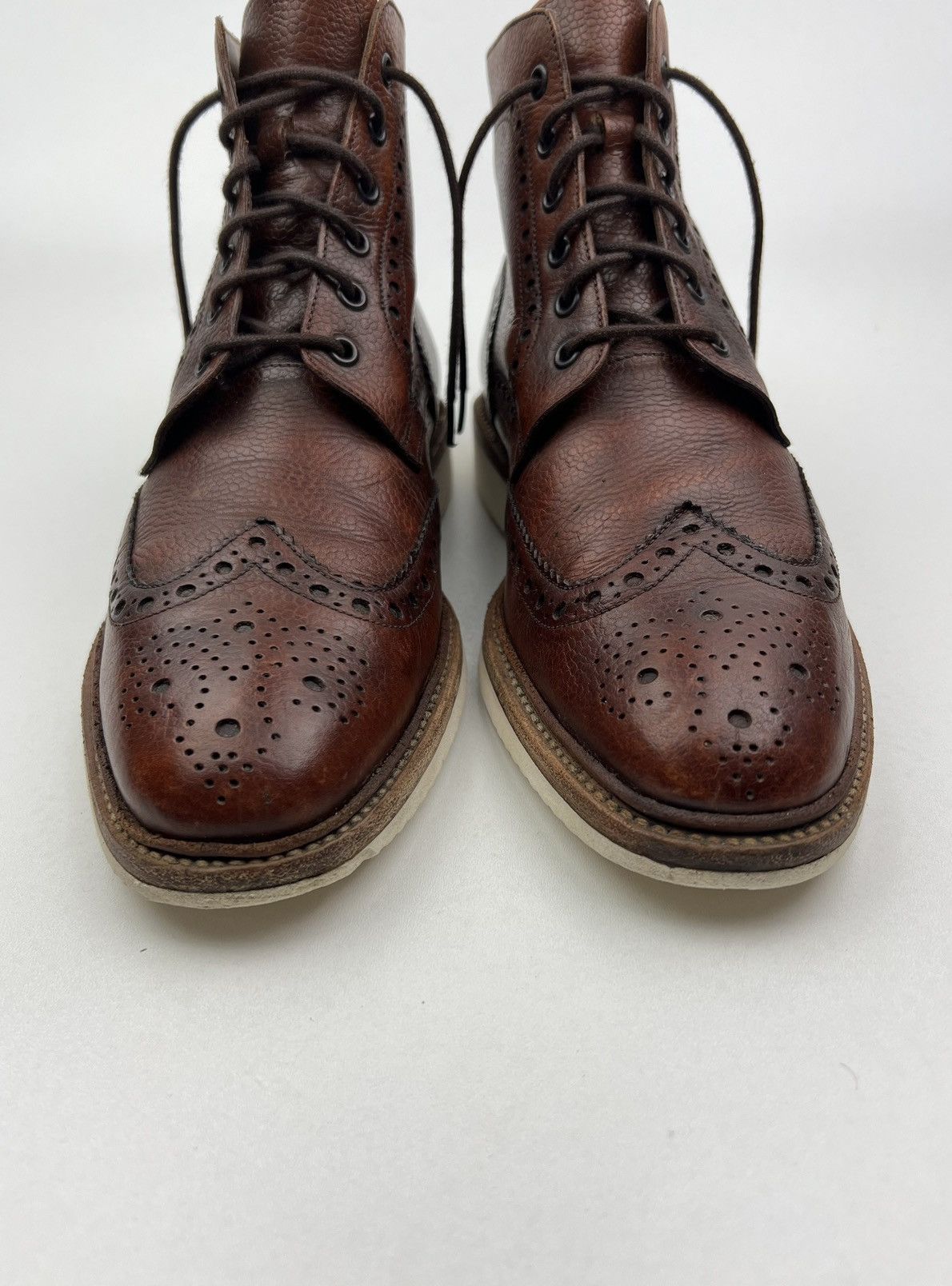 Loake LOAKE Brogues Leather Boots MAMBA Wingtip Brown Men’s Size US 8.5 / EU 41-42 - 4 Thumbnail