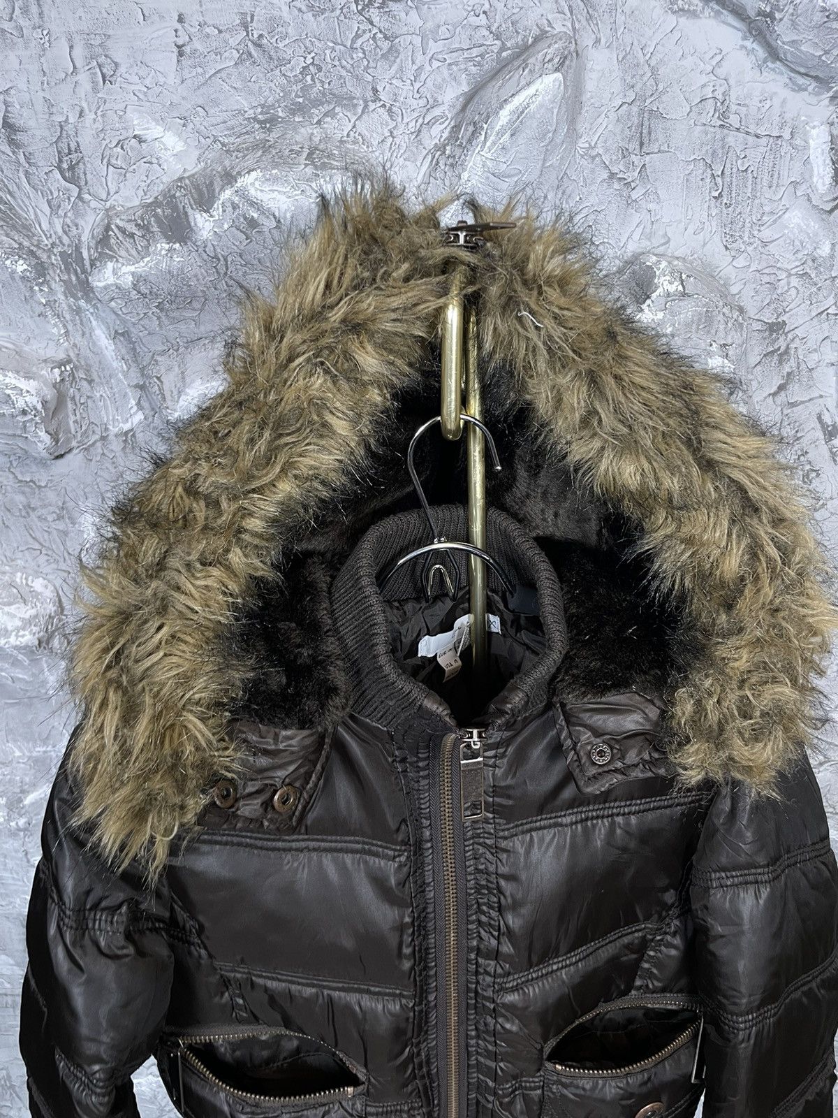 Y2K Fur Zip Hood Bomber Jacket Hysteric Glamour Japan Style