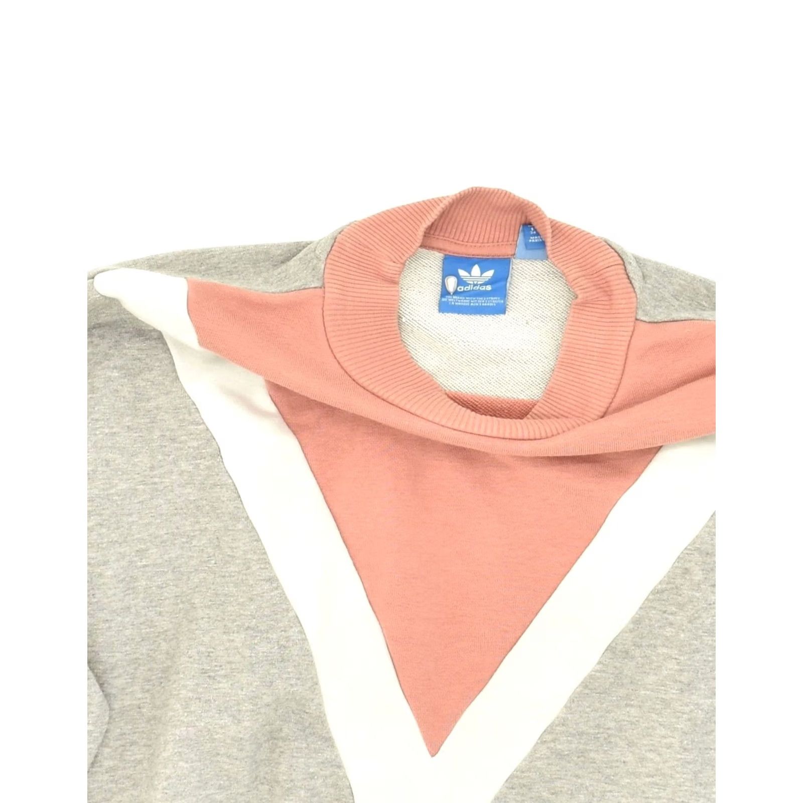 Adidas ADIDAS Womens Sweatshirt Jumper Grey Colourblock Cotton Small UK 8 Size M / US 6-8 / IT 42-44 - 3 Thumbnail