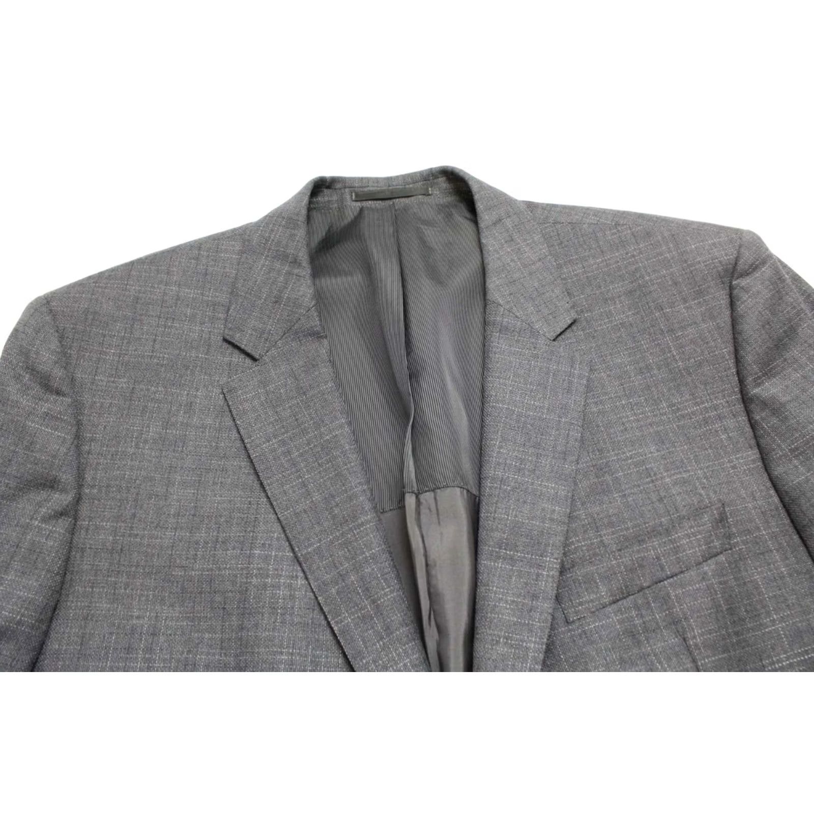 Hugo Boss HUGO BOSS Blazer Men's US 46 Grey Melange Formal Cotton Silk Size 46R - 5 Thumbnail