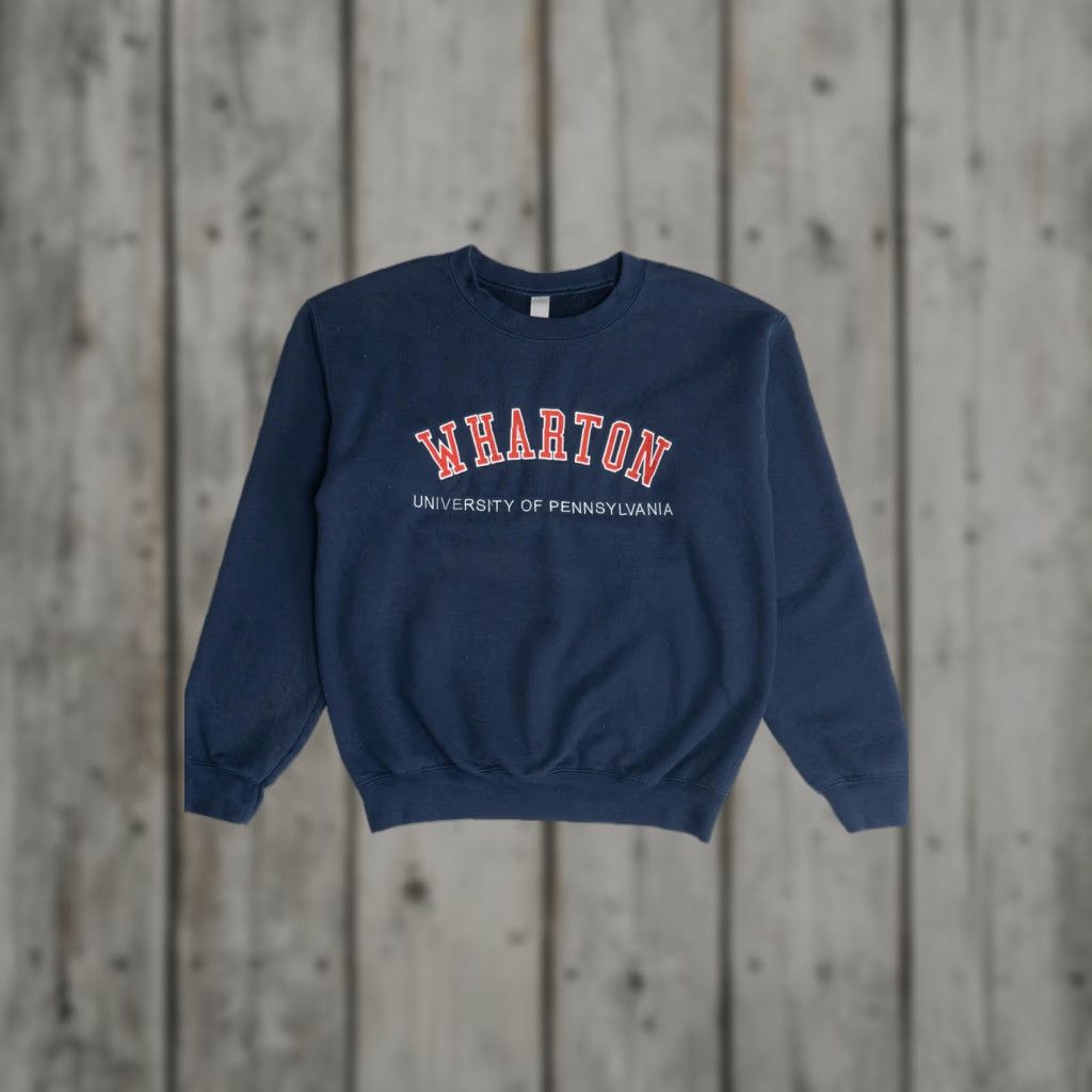 Vintage VINTAGE Wharton University Of Pennsylvania Embroidered College Sweatshirt Navy Blue Small Mens? Size US S / EU 44-46 / 1 - 1 Thumbnail