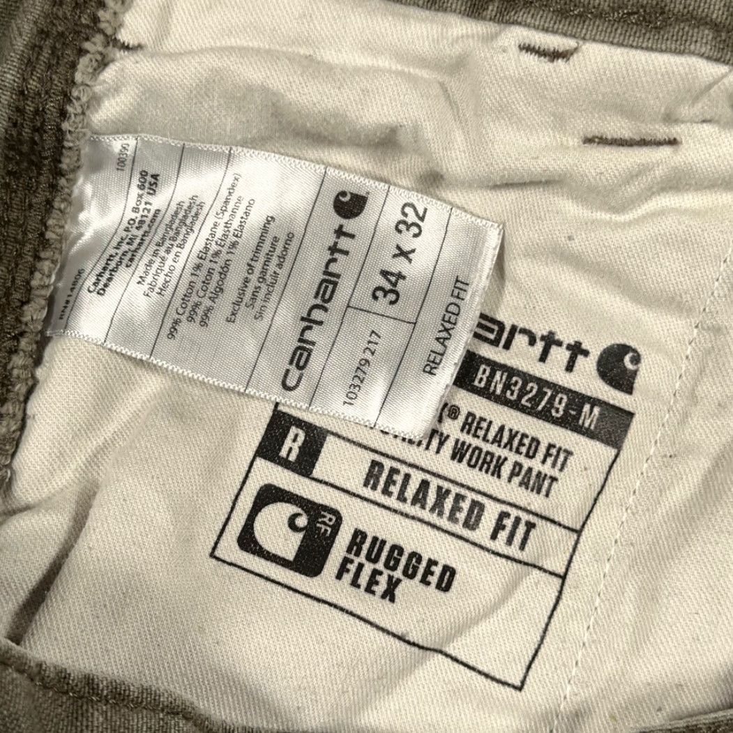 Carhartt Carhartt Pants Mens 34x31 Relaxed Carpenter Workwear Utility Flex Green Brown Canvas Straight 34x31 Mens Size US 34 / EU 50 - 6 Thumbnail
