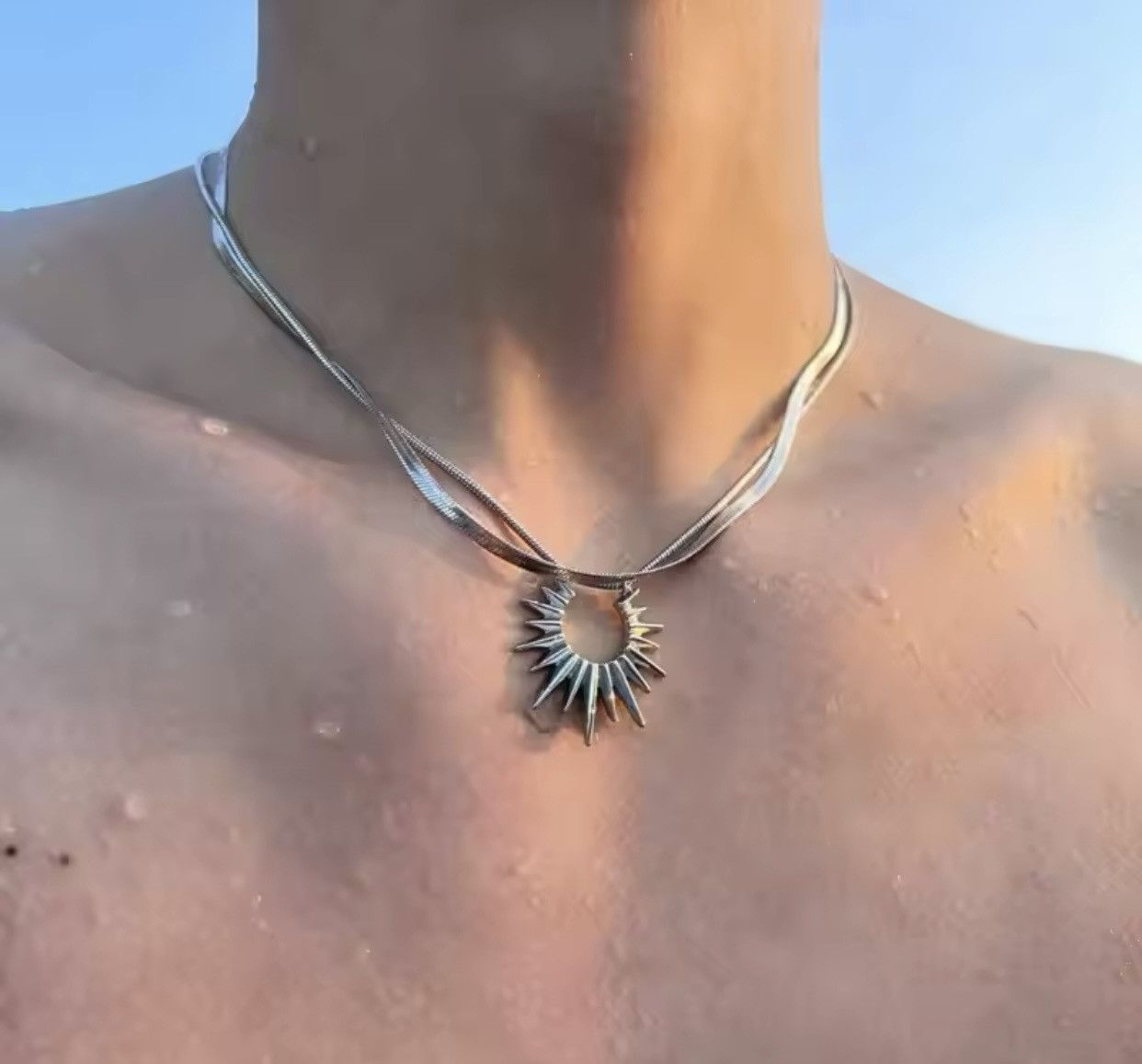 Jewelry × Vintage Double titanium steel sun pendant men's necklace Size ONE SIZE - 3 Thumbnail