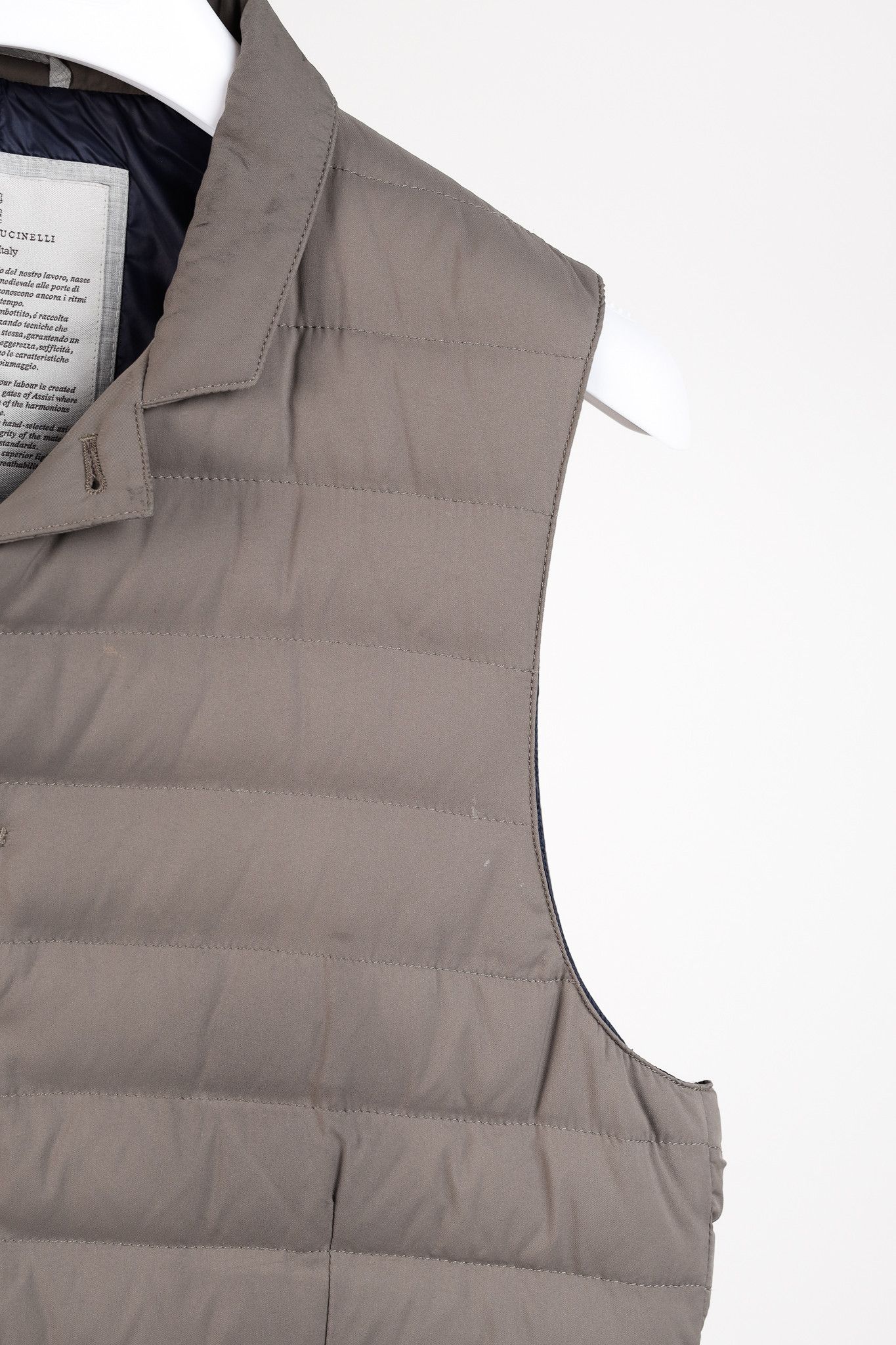 Brunello Cucinelli Brunello Cucinelli AW/15 Nylon Notched-Lapel Down Waistcoat Size US L / EU 52-54 / 3 - 5 Thumbnail