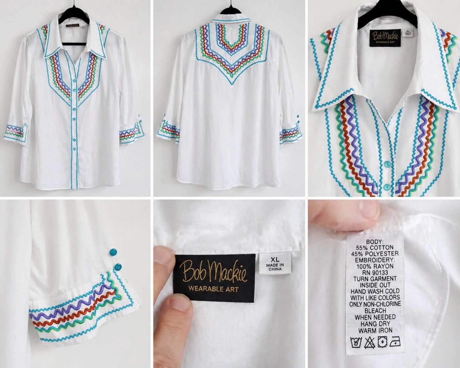 Other Bob Mackie Wearable Art Ric Rac Embroidered Blouse XL Size XL / US 12-14 / IT 48-50 - 2 Thumbnail