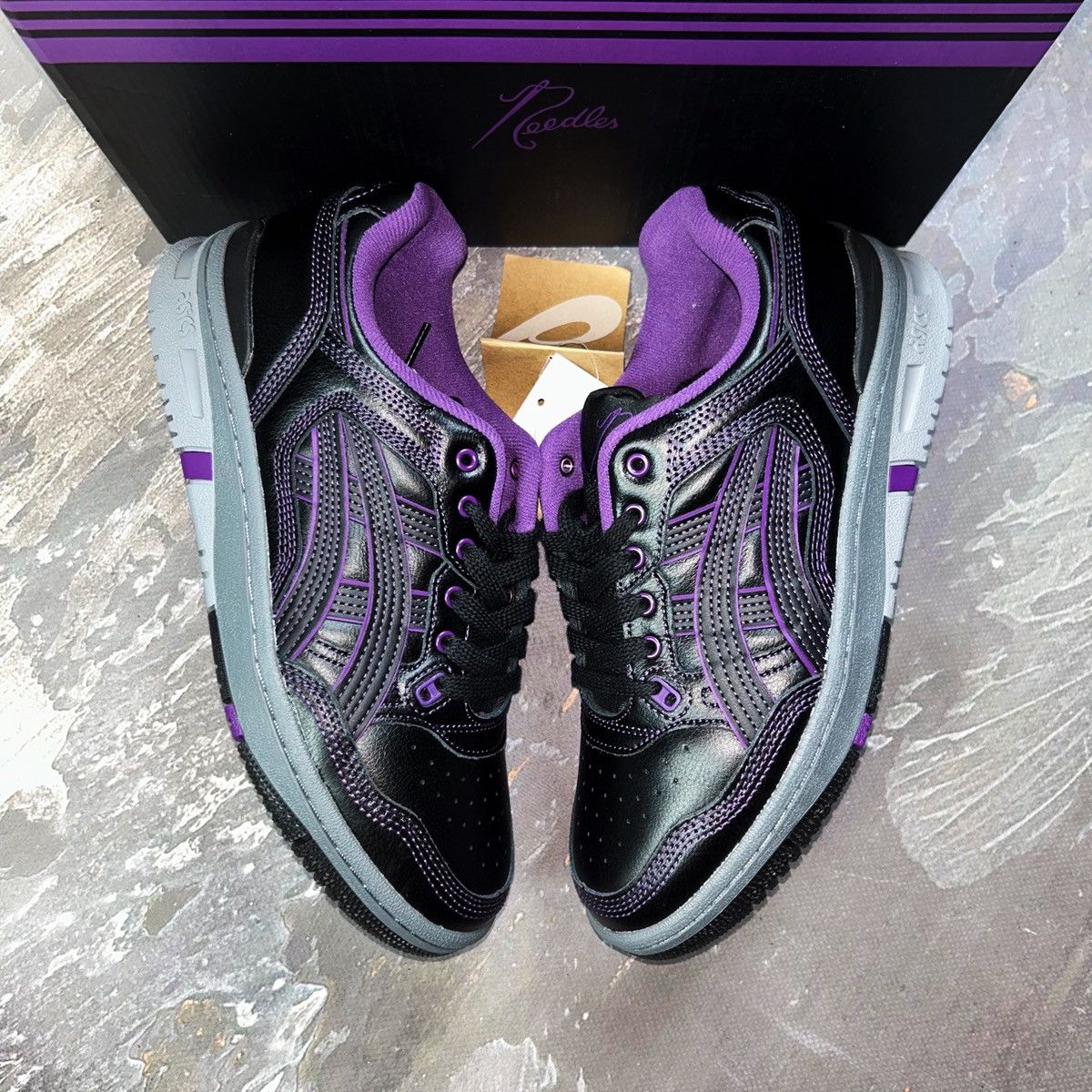 Needles Needles x Asics EX89 Black Purple Low Sneakers Rare Y2K Size US 8 / EU 41 - 1 Thumbnail