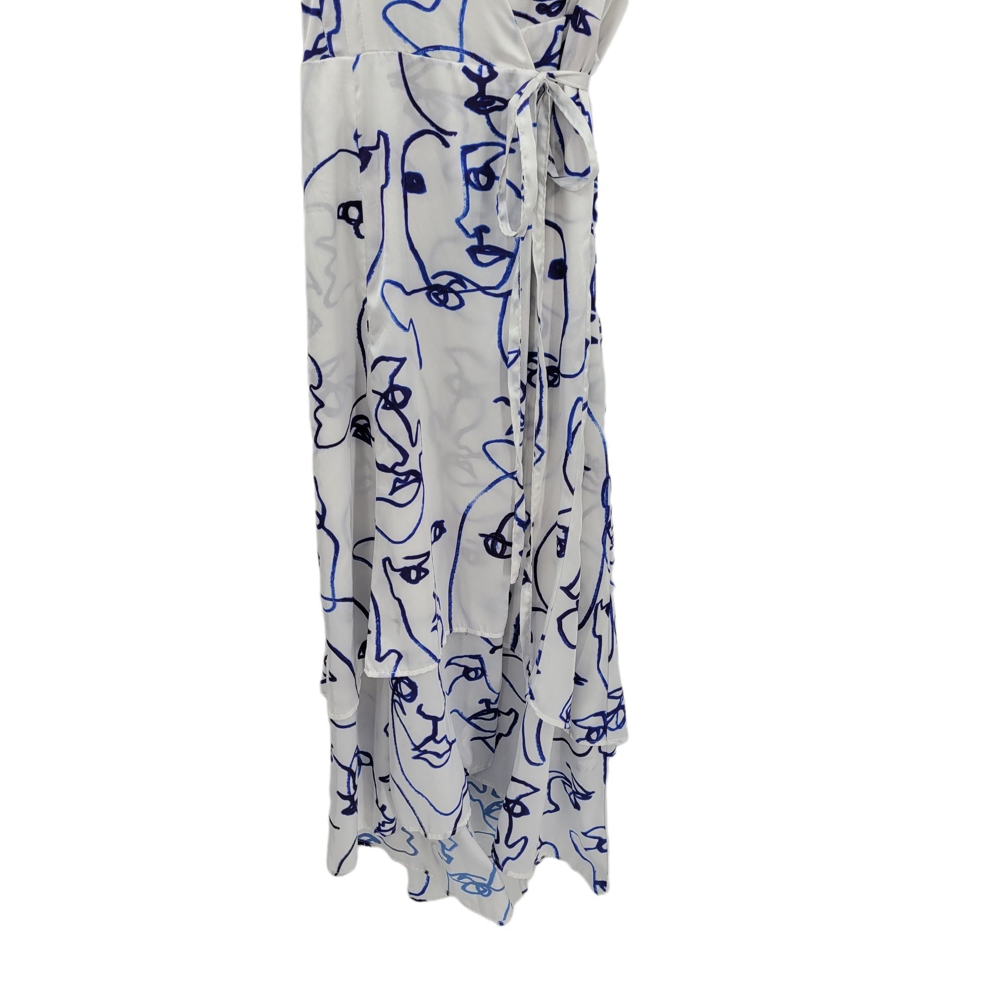 Hutch Hutch Printed Rosa Dress Sz XS White Artsy Wrap Short Sleeve Size XS / US 0-2 / IT 36-38 - 6 Thumbnail