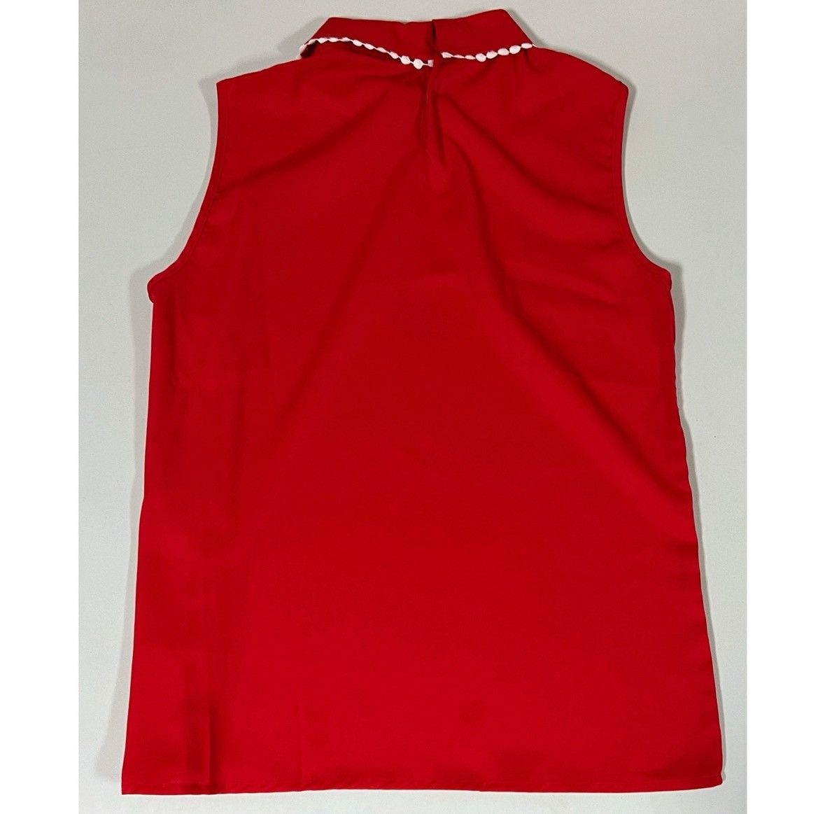 Japanese Brand Red White Collared Sleeveless Tank Top Shirt Blouse Size S❤️🤍 Size S / US 4 / IT 40 - 3 Thumbnail