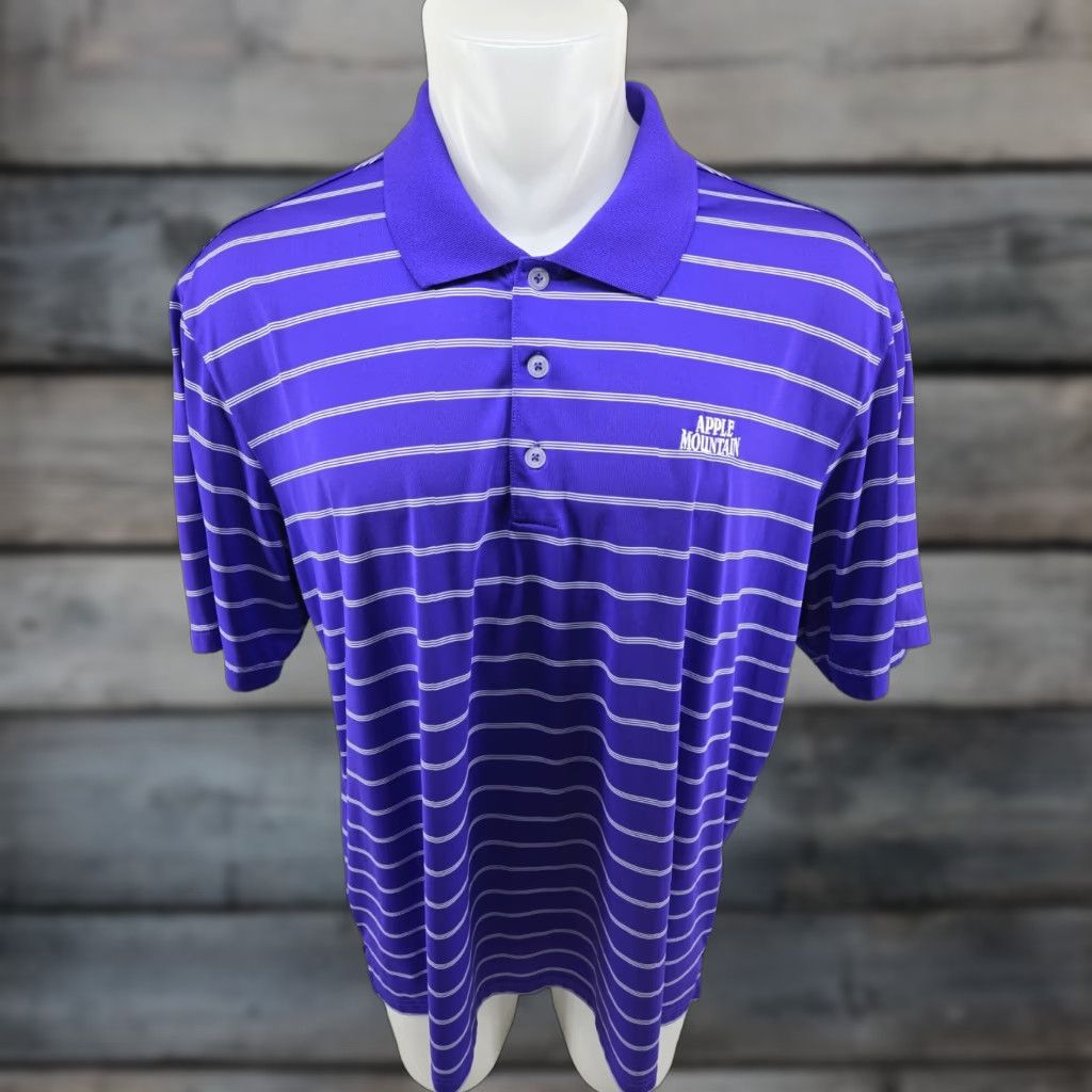 Adidas Adidas Apple Mountain Puremotion Men's Polo 2XL Purple Striped Golf Shirt Size US XXL / EU 58 / 5 - 1 Thumbnail