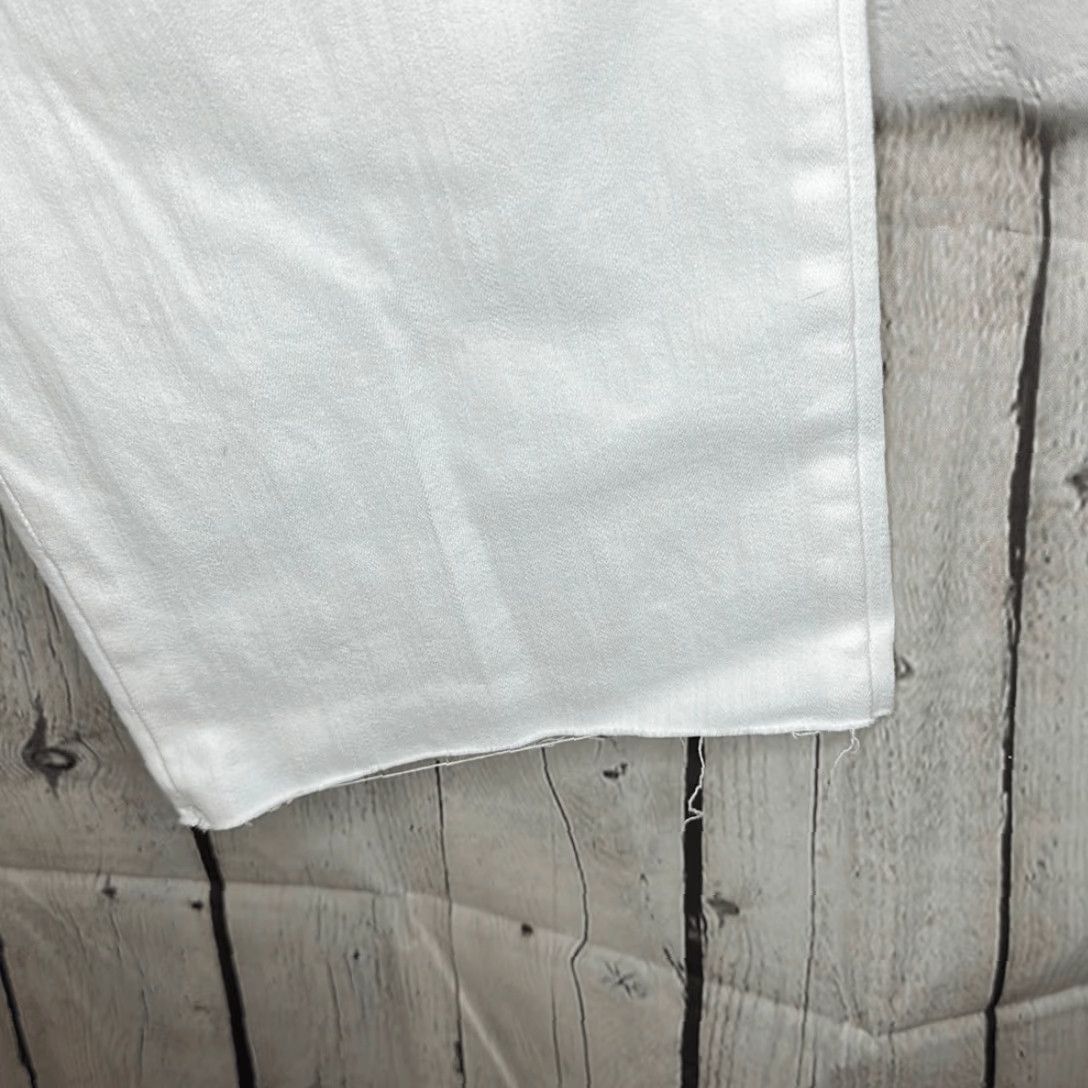 Vintage VINTAGE Social Standard Women’s White High Rise Crop Straight Jeans size 12 Size 34" / US 12 / IT 48 - 3 Thumbnail