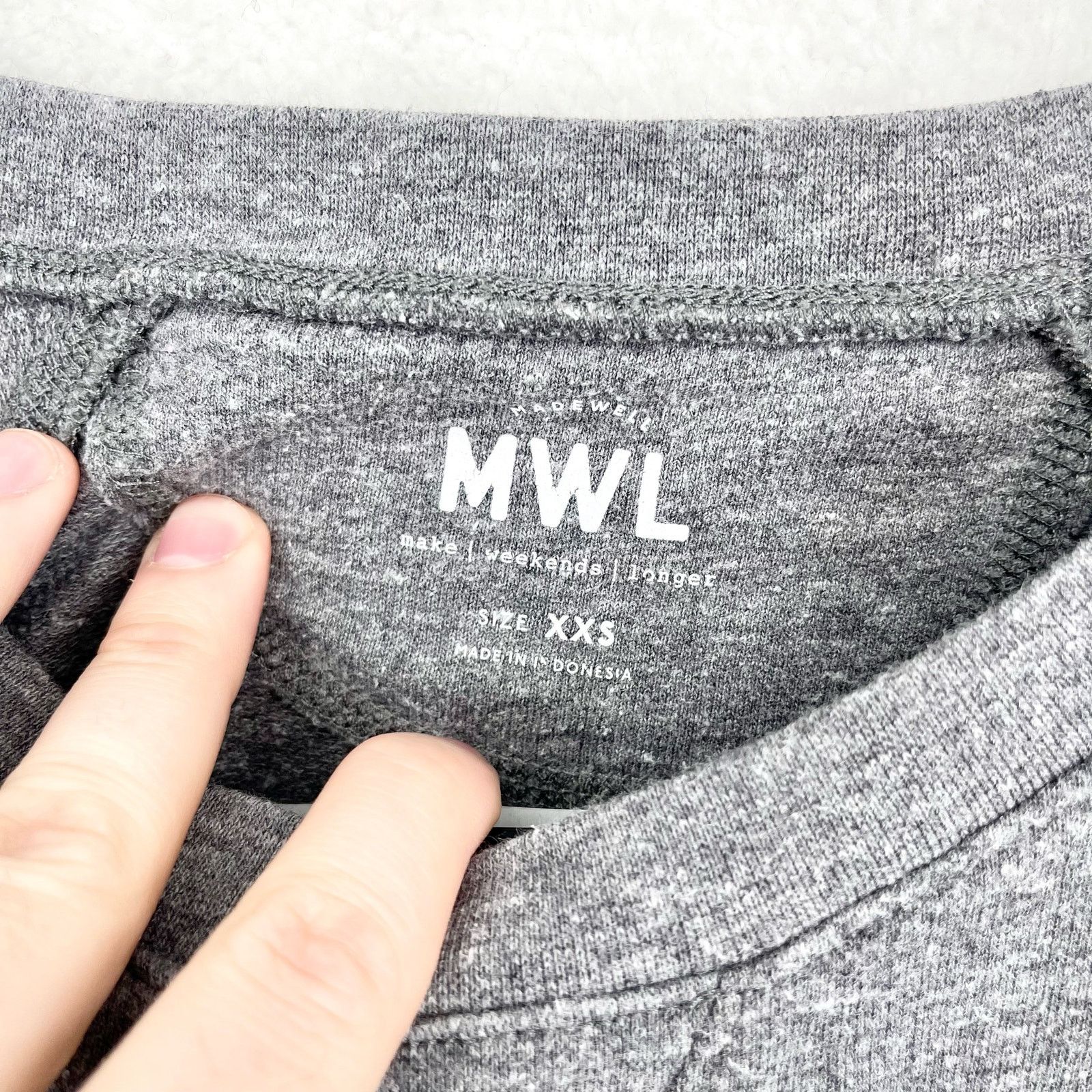 Madewell Madewell MWL Oversized Crewneck Gray Long Sleeve Shirt XXS Size XXS / US 00 / IT 34 - 2 Thumbnail