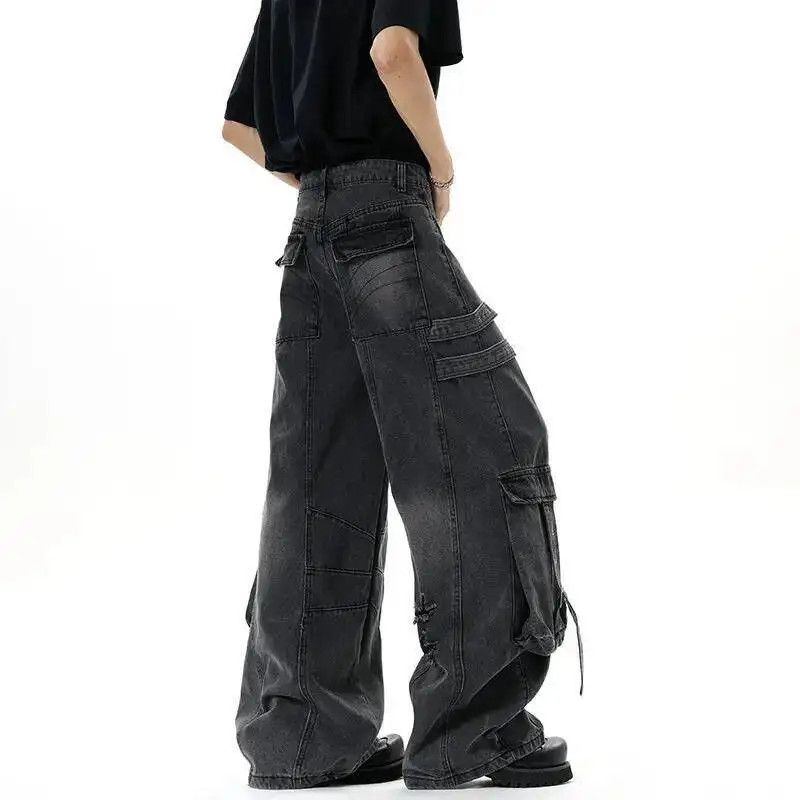 Japanese Brand Extra Wide Leg Multi-pocket Baggy Jeans Size US 34 / EU 50 - 3 Thumbnail