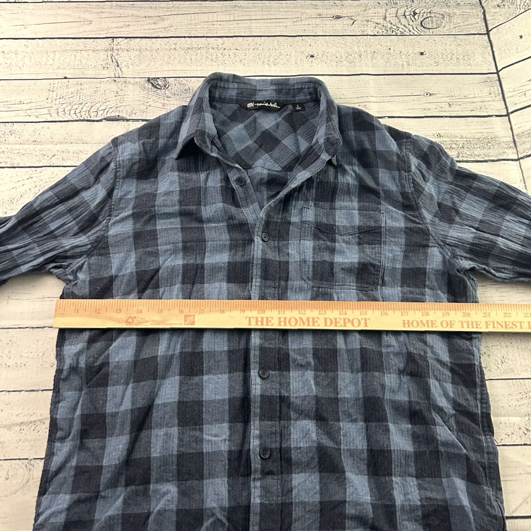 TravisMathew Travis Mathew Long Sleeve Plaid Button-Up Shirt Men L Blue Flannel Size US L / EU 52-54 / 3 - 4 Thumbnail