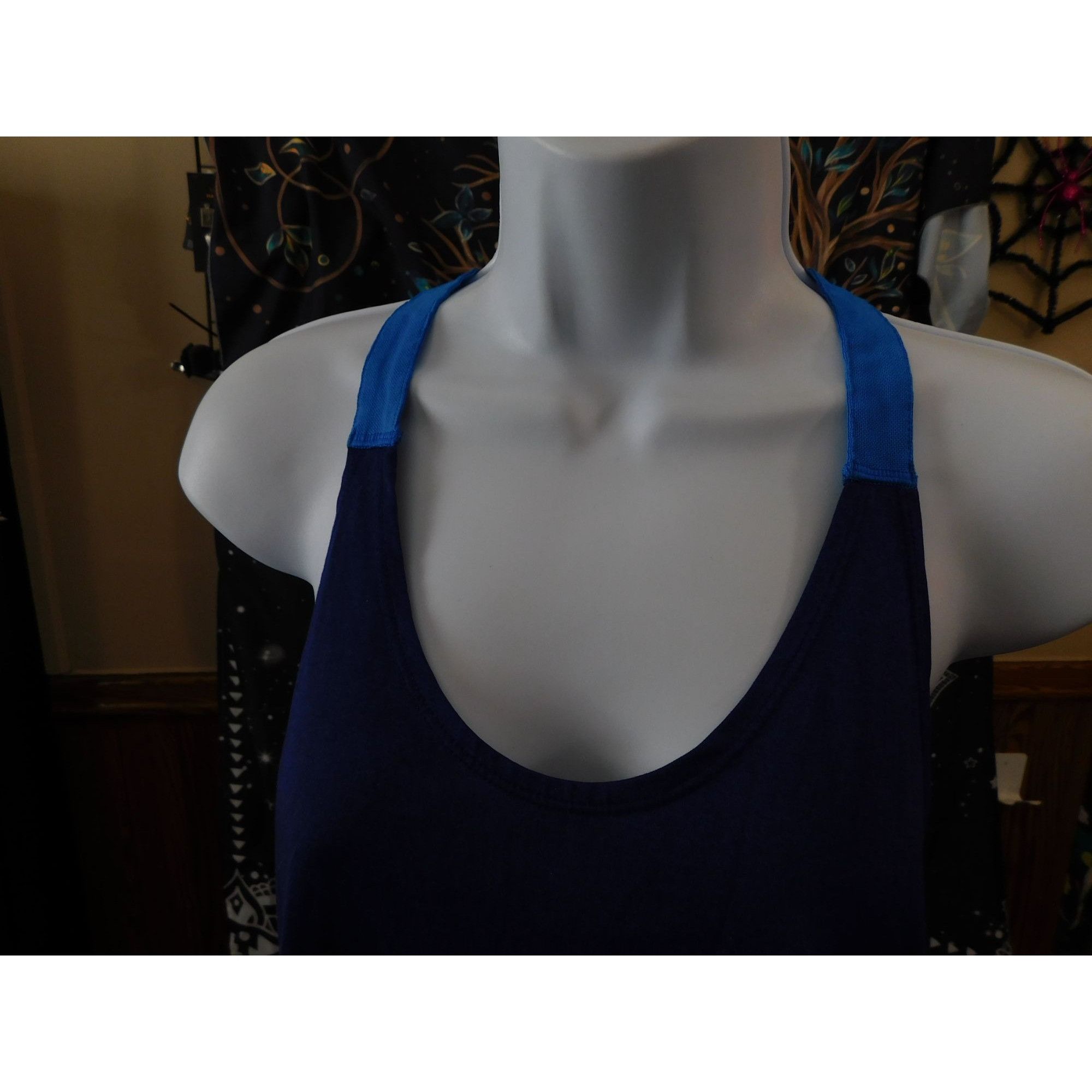 Nike Nike Dri Fit Blue Racerback Sporty Tank Top Size L / US 10 / IT 46 - 3 Thumbnail