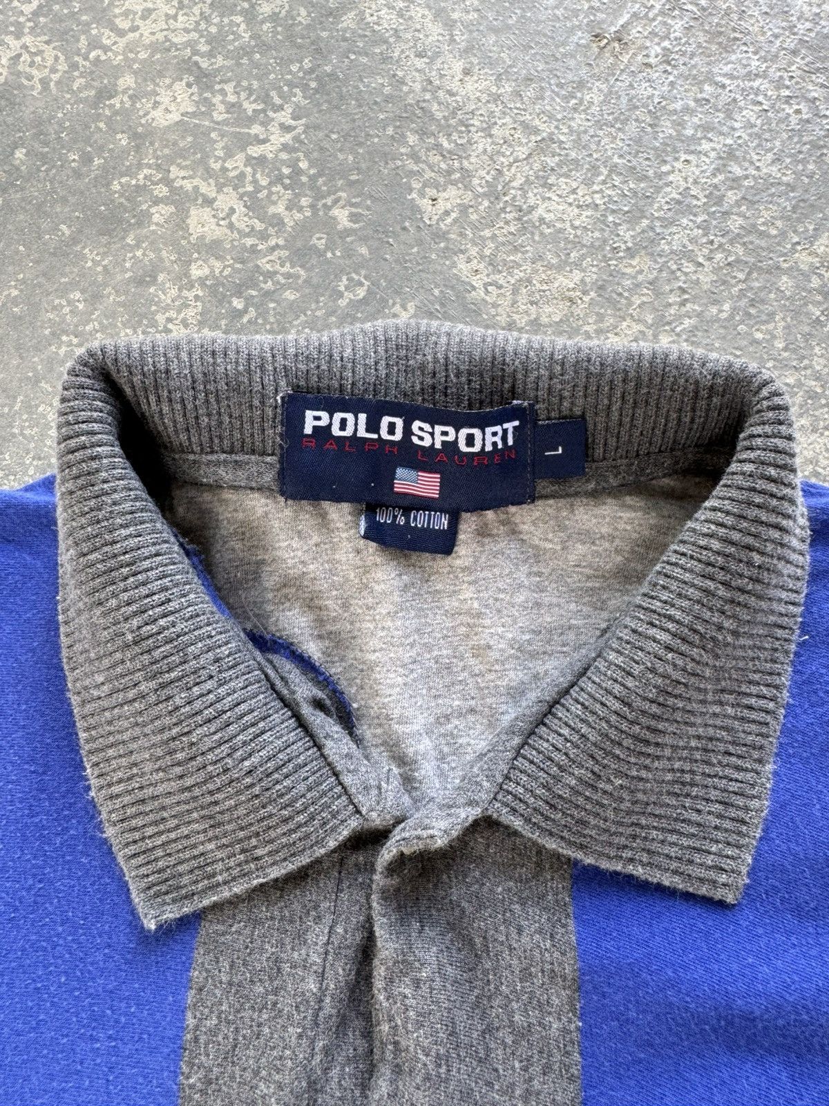 Polo Ralph Lauren × Vintage Vintage Polo Sport Striped Polo Shirt Size US L / EU 52-54 / 3 - 4 Thumbnail