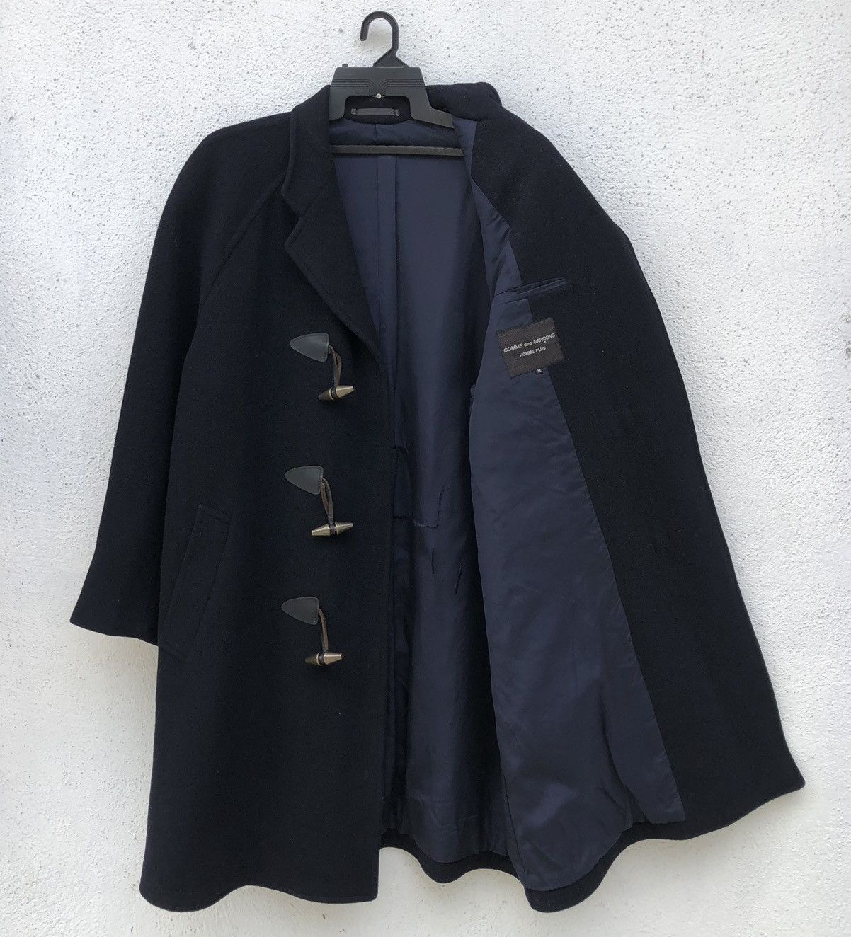 Vintage Comme des Garcons Wool Duffle Navy Blue Coat