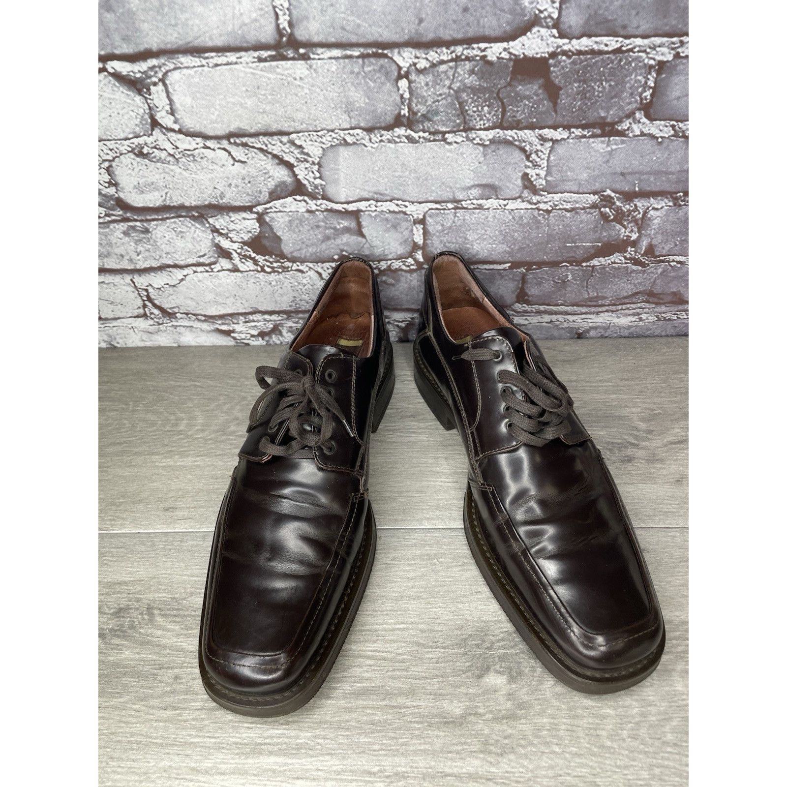 Johnston & Murphy Johnston & Murphy Handcrafted Italy Brown Square Oxfords Sho Size US 9.5 / EU 42-43 - 17 Thumbnail
