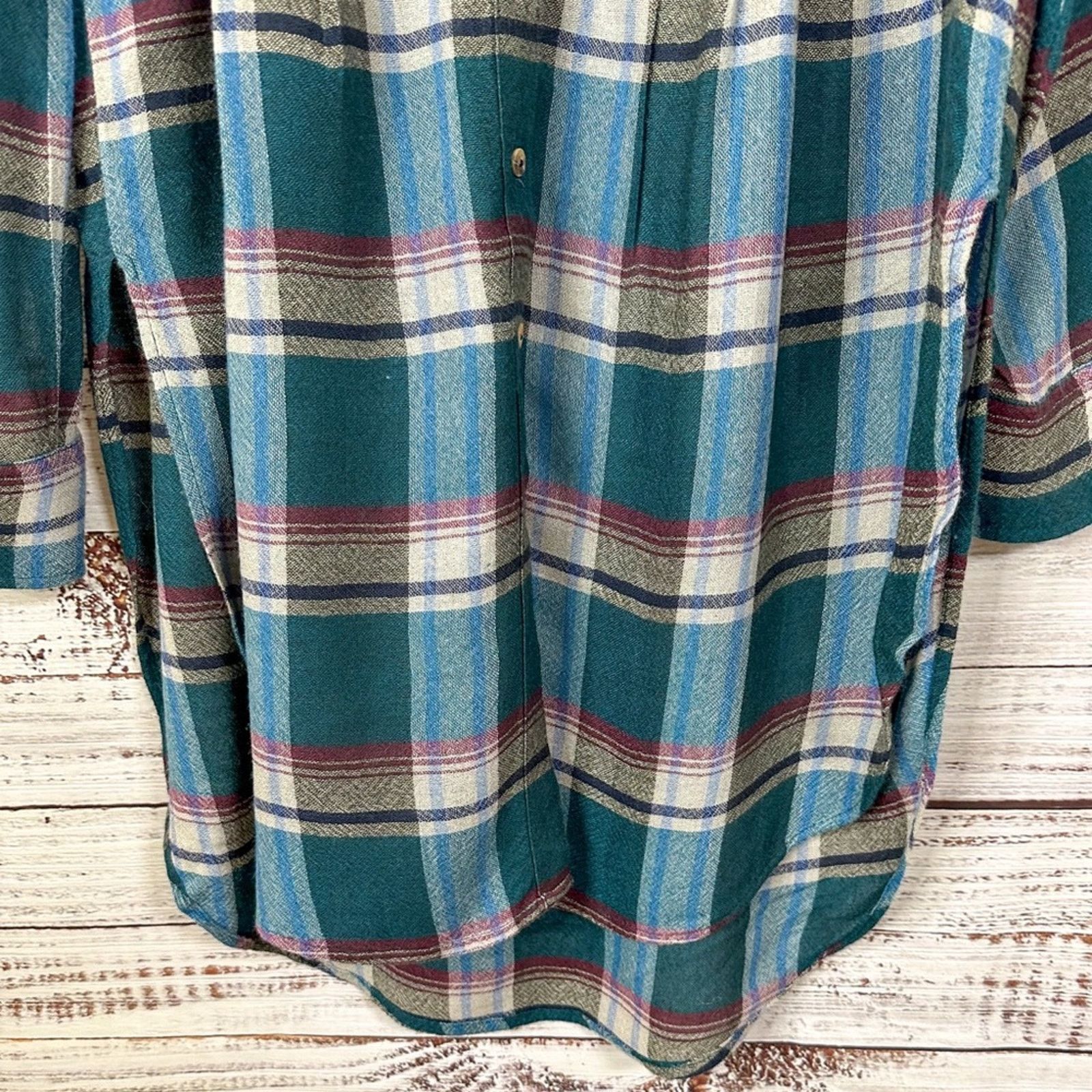 Anthropologie Akemi + Kin Lucie Flannel Plaid Tunic Shirt, EUC, Small Size S / US 4 / IT 40 - 5 Thumbnail
