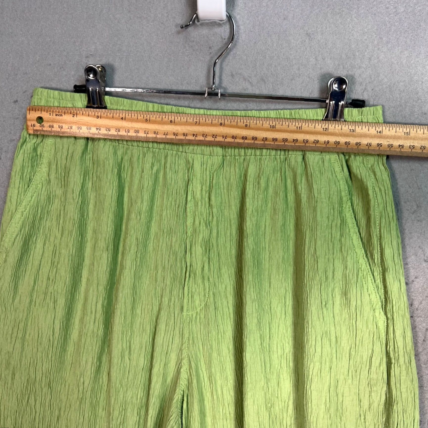 Madewell Madewell Womens Pants Medium Green Crinkle Viscose Ankle Straight Front Flat Front Rise High 27 in Inseam Regular Size M/Adult Womens? Size 32" / US 10 / IT 46 - 5 Thumbnail