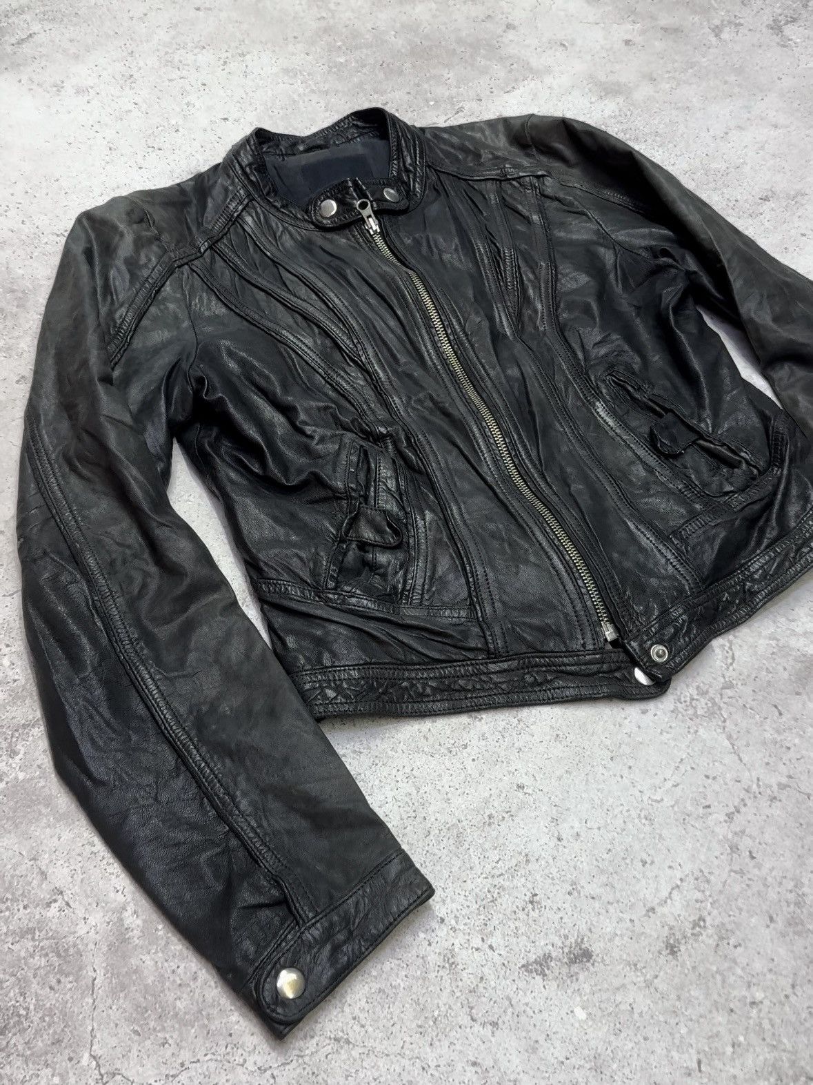 Rick Owens Vintage 00s Cropped Soft Leather Avant-Garde Jacket Size US S / EU 44-46 / 1 - 2 Thumbnail