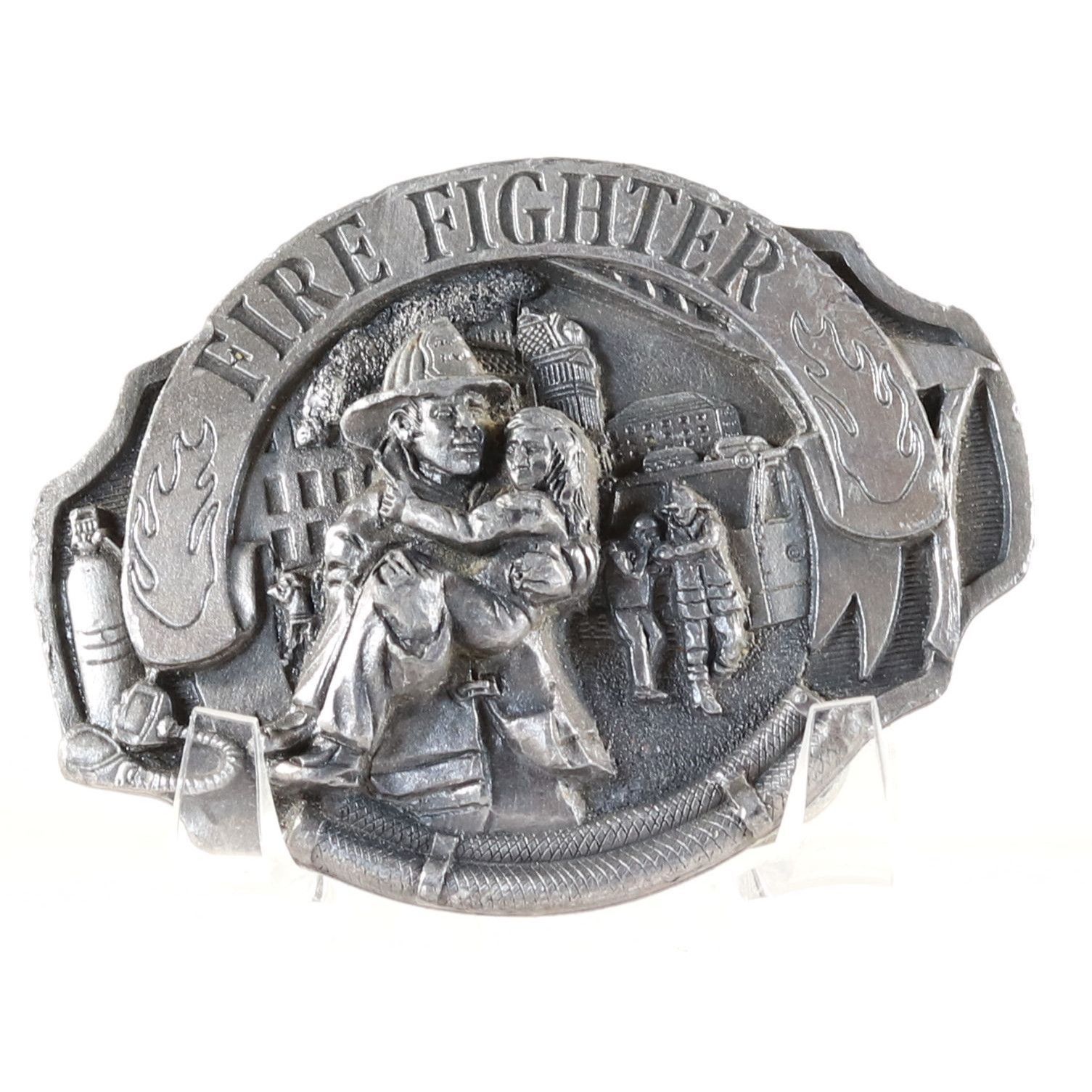 Vintage Fire Fighter Belt Buckle Vintage Pewter Metal Buckle 1993 US Size ONE SIZE - 1 Thumbnail