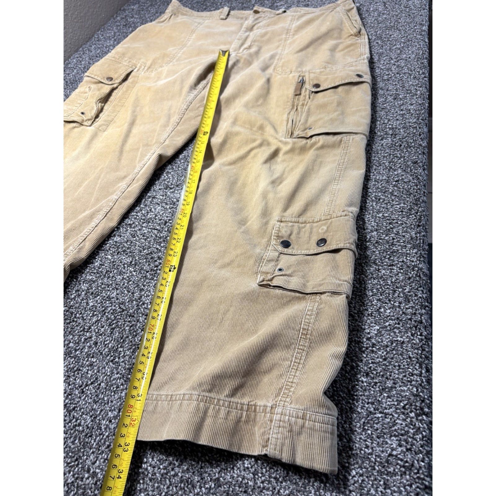 Polo Ralph Lauren VTG Polo Ralph Lauren Corduroy Cargo Pants Mens 40x32 Military 3D Snap Pocket Beige Cotton Pants Mens 40 Regular Inseam 32 Cargo Pocket 3D Style Size US L / EU 52-54 / 3 - 6 Thumbnail
