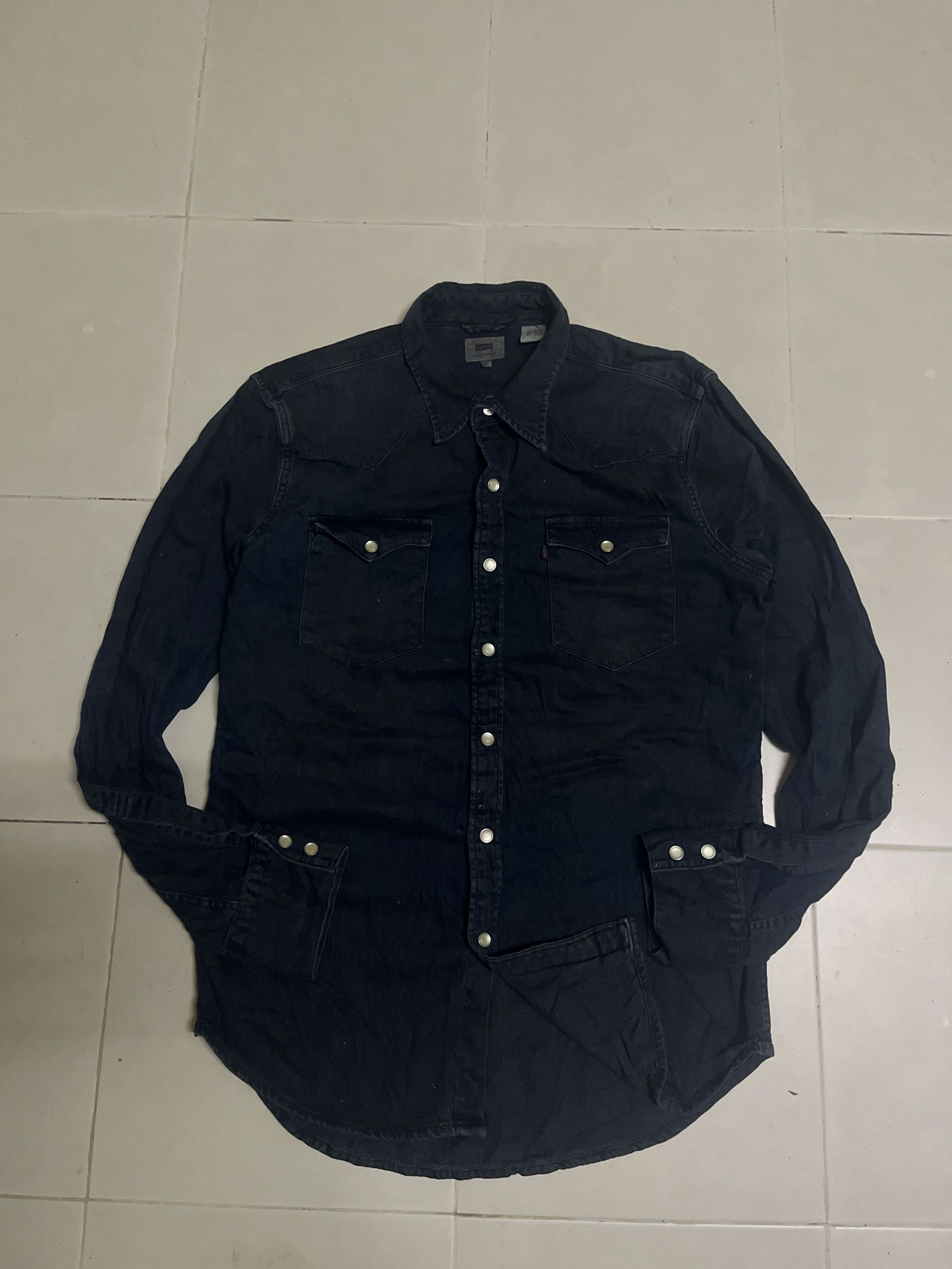 Levi's Levis Light Denim Pearl Snap Western Shirt Size US M / EU 48-50 / 2 - 1 Thumbnail