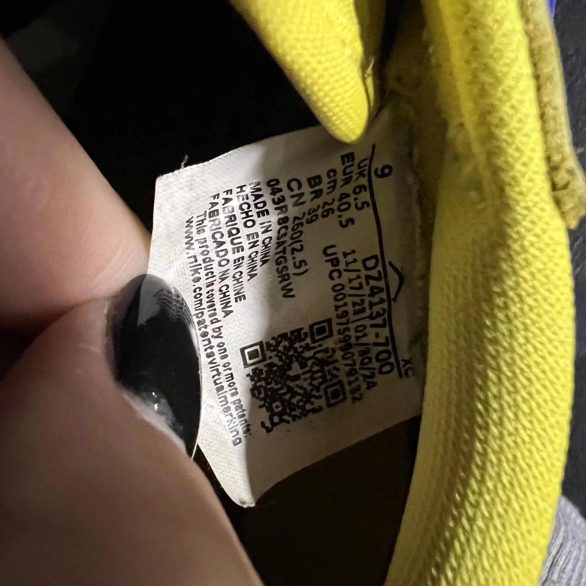 Nike AJ1 Low TS6.0 Yellow Hook 40.5 Size US 7.5 / EU 40-41 - 7 Thumbnail