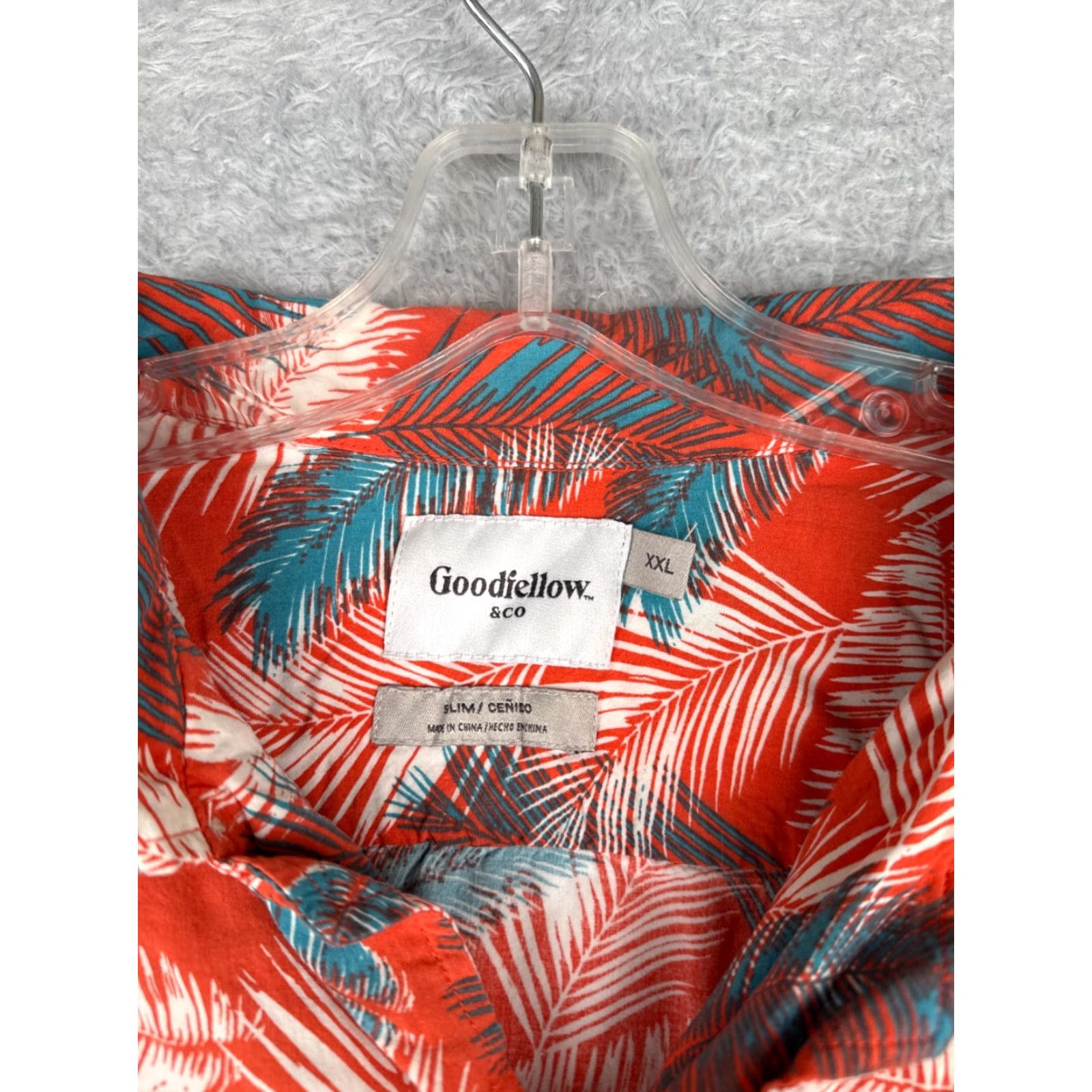 Vintage VINTAGE Goodfellow & Co Shirt Mens 2XL XXL Red Blue Floral Hawaiian Slim Fit 100% Rayon Size US XXL / EU 58 / 5 - 7 Thumbnail