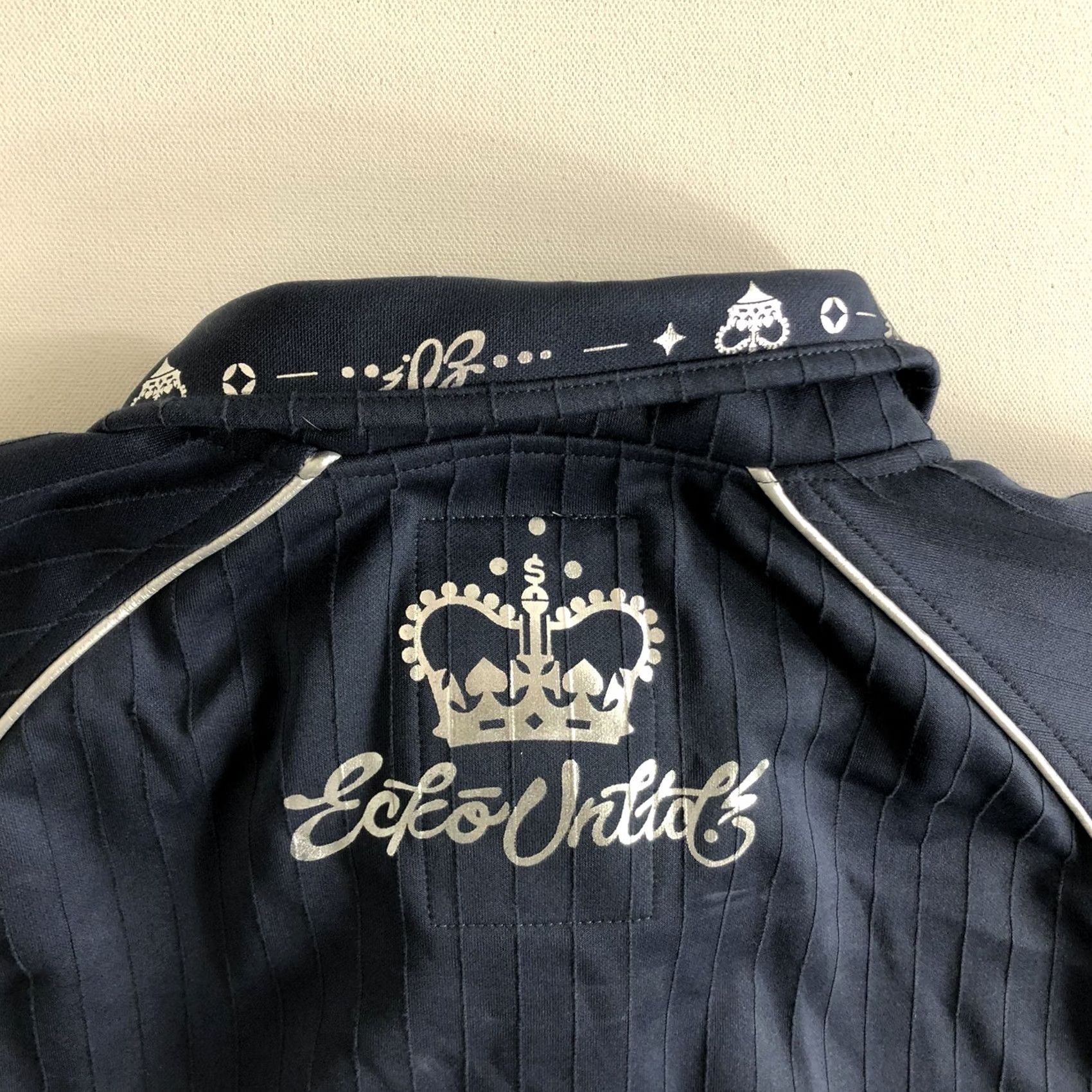 Ecko Unltd. Ecko Unltd. Cotton Blend Blue Sliver Full Zip Long Sleeve Club Jacket Y2K, Men, L, Blue, Full Zip, Sweater, Regular Fit, Pin Stripe, Metal Theme Size US L / EU 52-54 / 3 - 3 Thumbnail