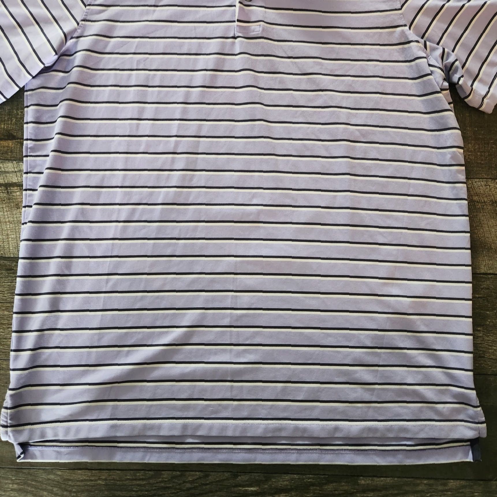 Vintage Greyson Golf Polo Shirt Mens Large Lavender Blue Striped Performance Shirt L Mens Lavender Blue Striped Golf Polo Greyson Size US L / EU 52-54 / 3 - 2 Thumbnail